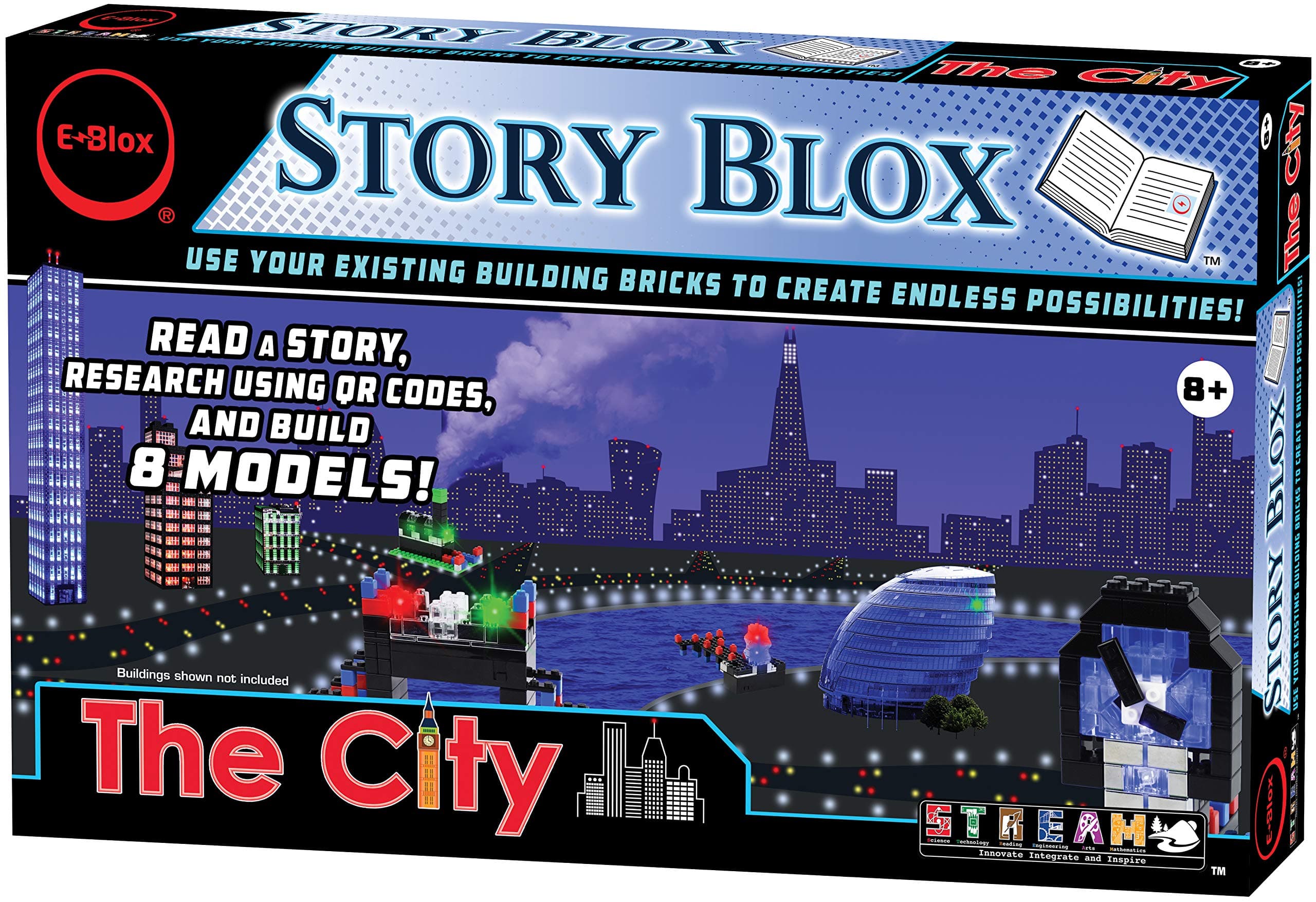 E-Blox Stories Blox Builder - The City LED Light-Up Building Blocks Stories Toy Set for Kids Ages 8+ (EBS-City)