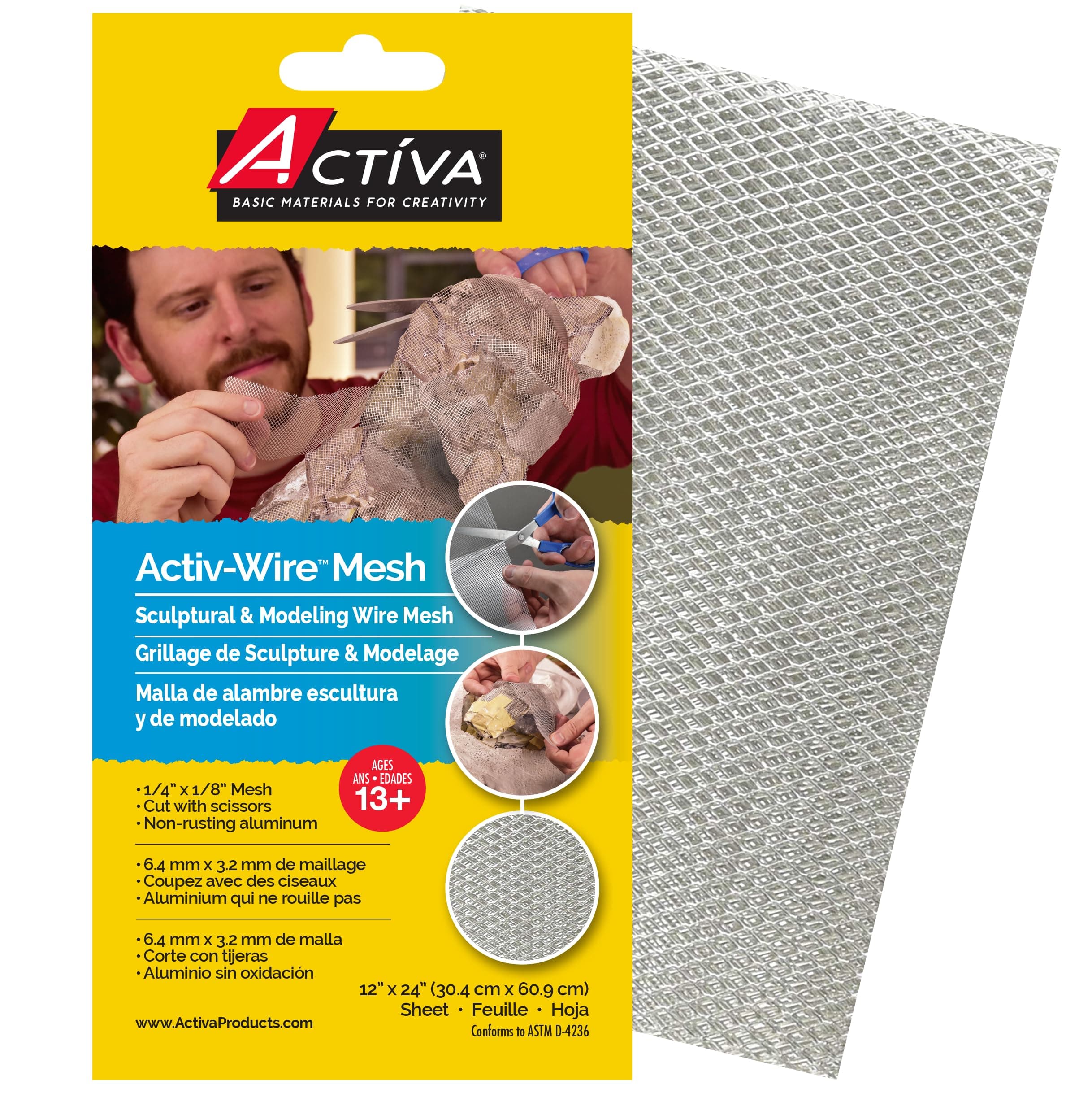 Activa Activ-Wire Large Weave Mesh Sheet, 12-in x 24-in | Oven-Safe & Perfect for Sculptural Support, Arts & Crafts