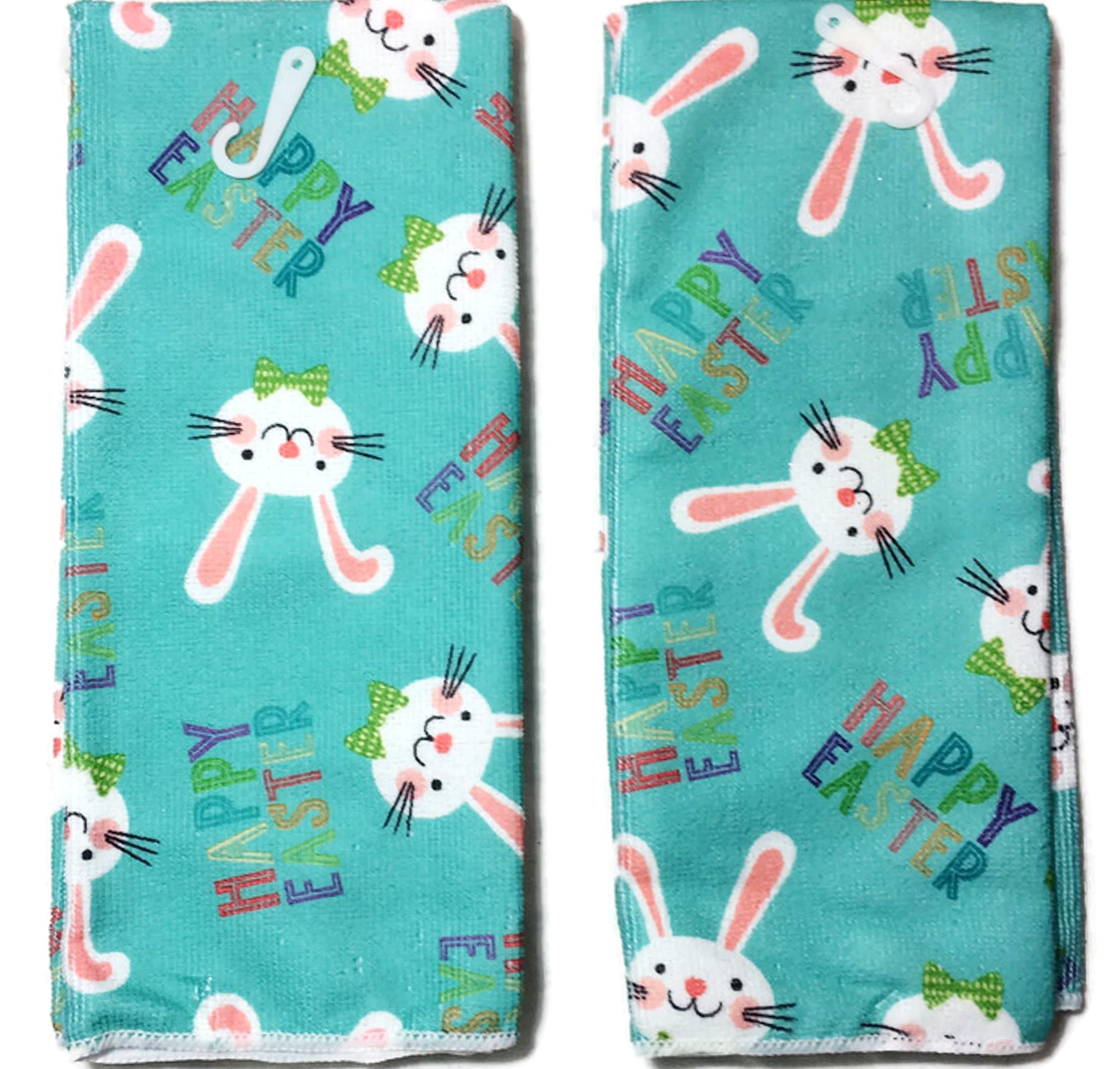 Printed Easter Bunny Kitchen Hand Towels, Bar Mop Great for Decoration Cooking Use or Bathroom, Set of 2