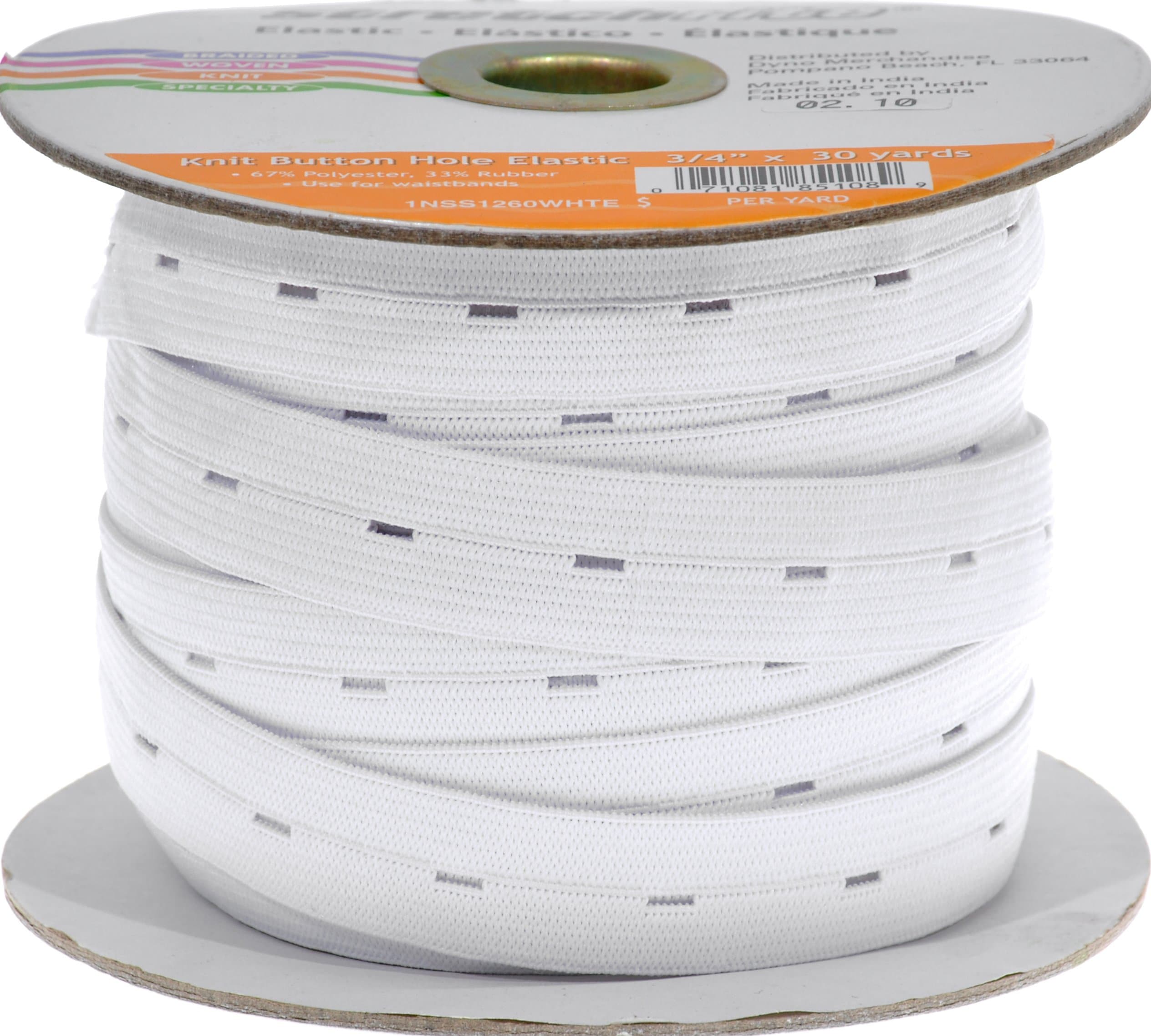 Stretchrite 3/4-Inch by 30-Yard White Buttonhole Knit Elastic Spool