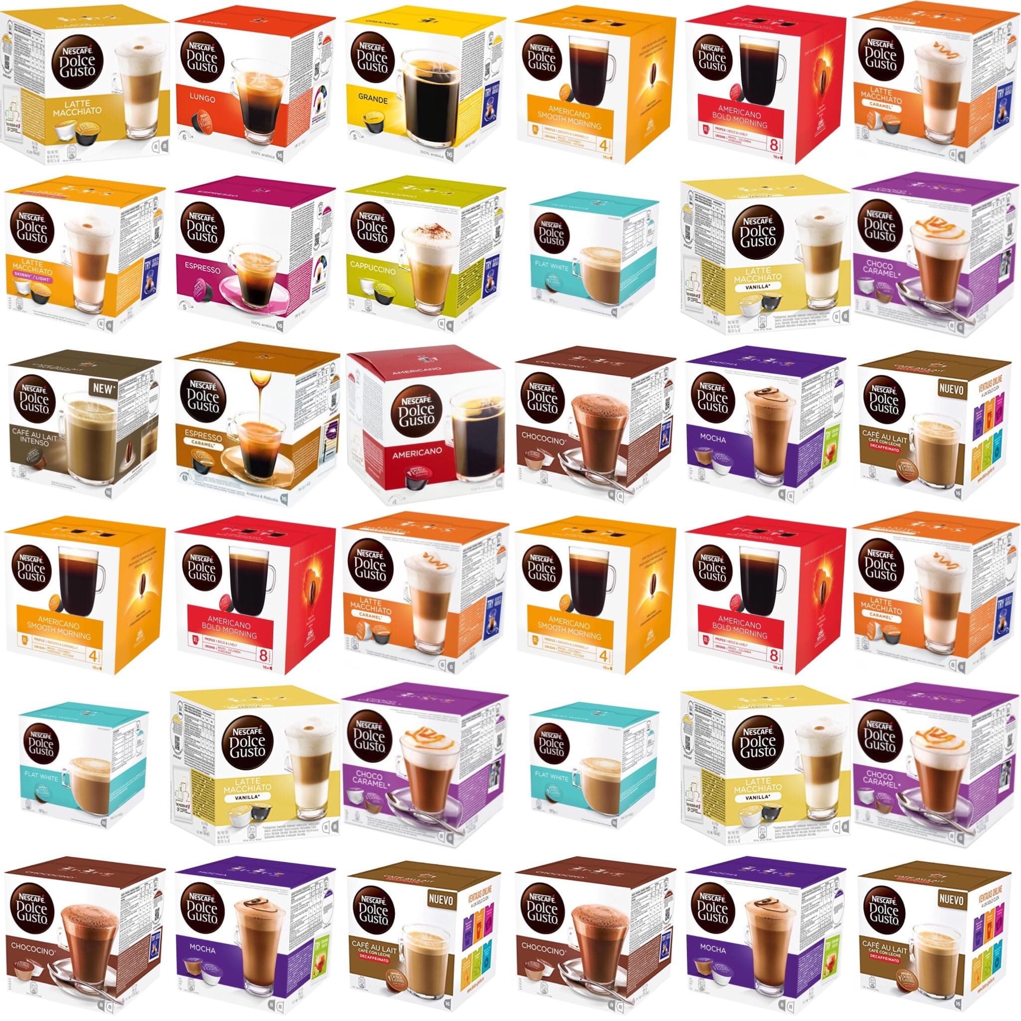 The CoffeeMarket Ltd : Buy 1-6 Boxes Compatible With Original Dolce Gusto Coffee Pods, Many blends to choose from (Latte,Espresso,Chococino,Cappuccino, Americano, Caramel, Mocha,.Decaf)
