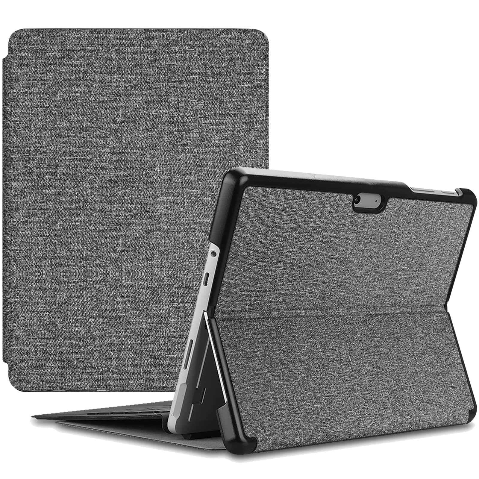 ProCase Protective Case for Surface Go 3 2021/Surface Go 2 2020/Surface Go 2018, Slim Light Smart Cover Stand Hard Shell with Built-in Surface Pen Holder, Compatible with Surface Type Cover -Lightgrey