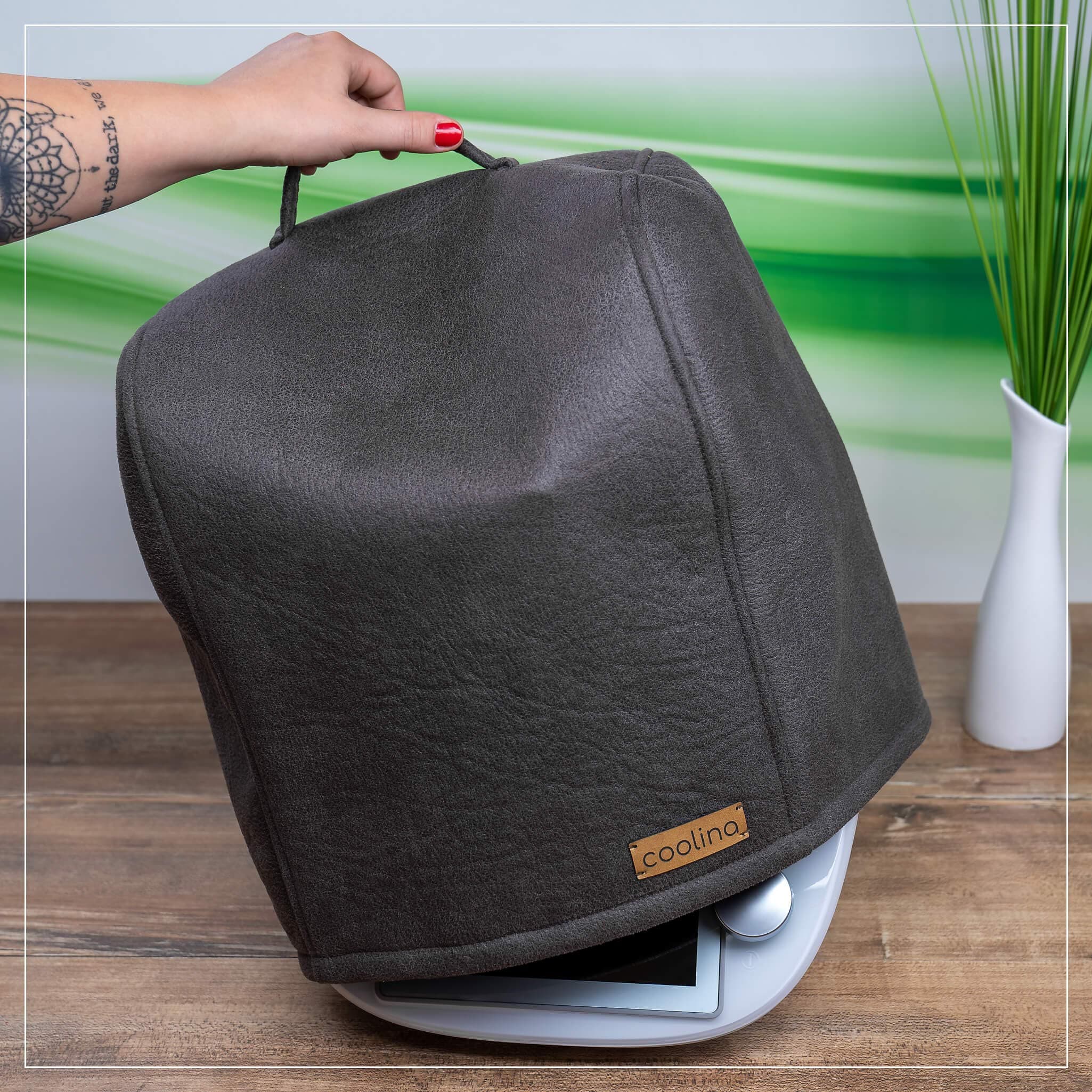 coolina Premium Protective Case for Thermomix - Cover for TM5 & TM6 - Dirt-Repellent Accessories - Thermomix Cover - Hoodie in Anthracite