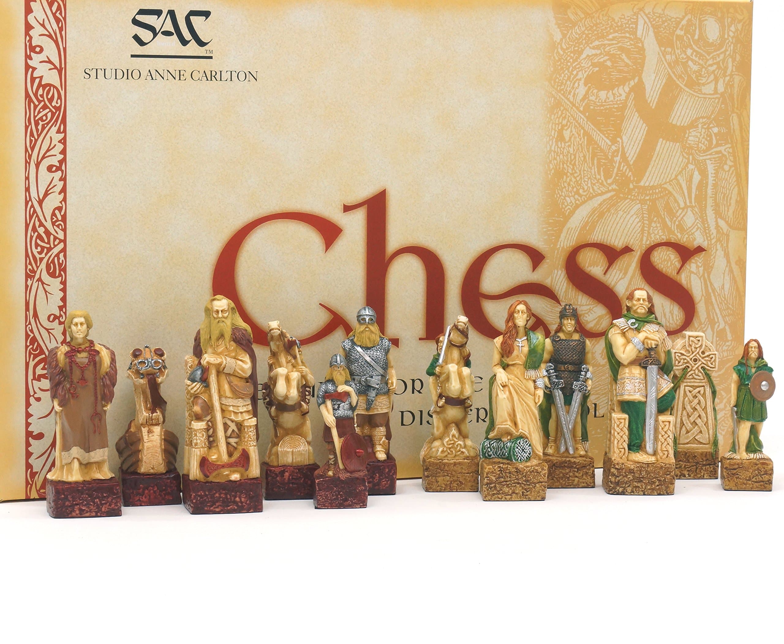 Studio Anne Carlton Celts vs Vikings Hand Painted Chess Pieces