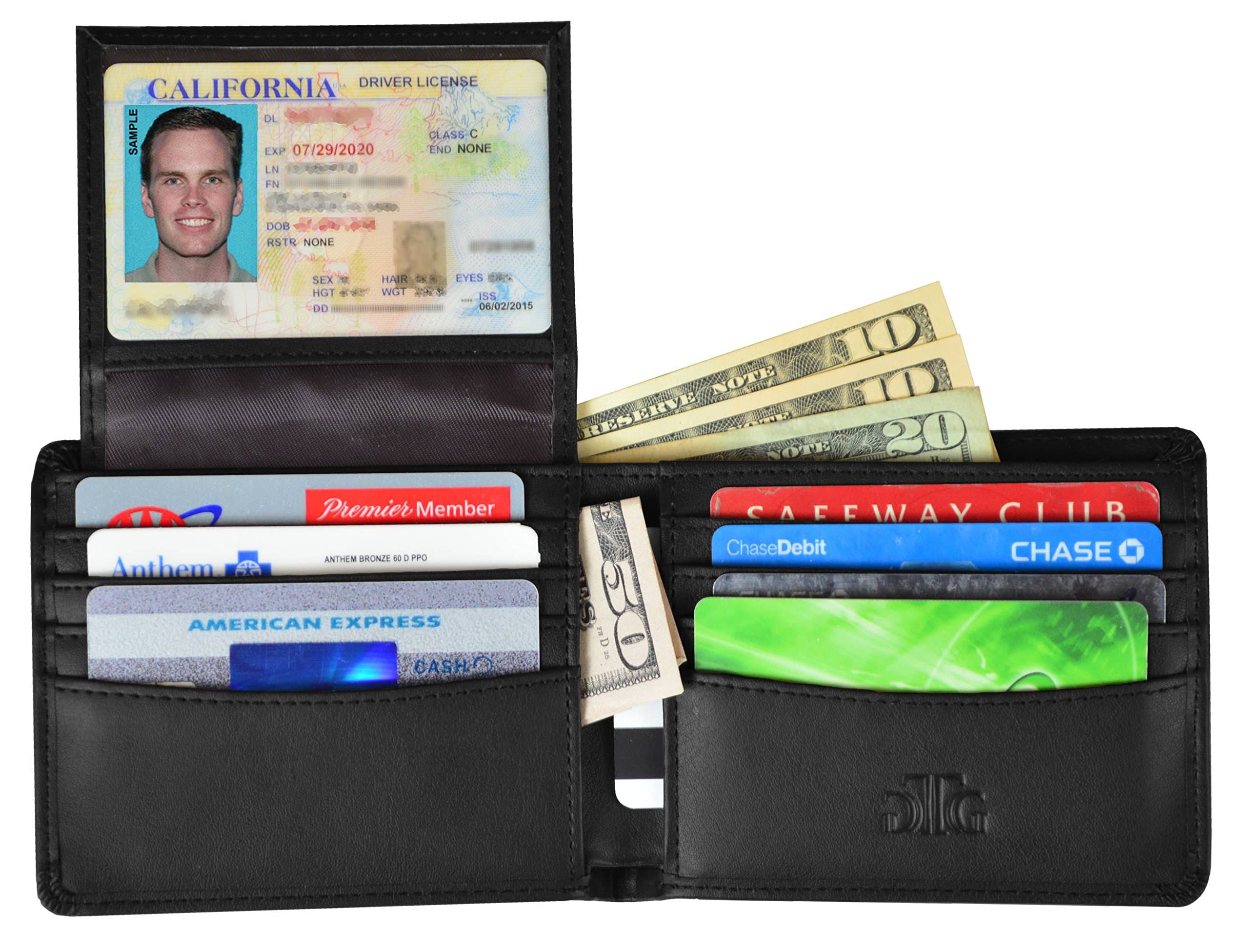 RFID Blocking Leather Wallet for Men - RFID Passport Sleeve and Gift Box incl.