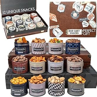 Sugar Plum Ultimate Snack Box, Care Package, Gift Basket - Unique Tins of Assorted Nuts, Snacks in Stunning Case - Great Birthday Gift for Men, Women, Dad, Friends, Family - Food Snack Box
