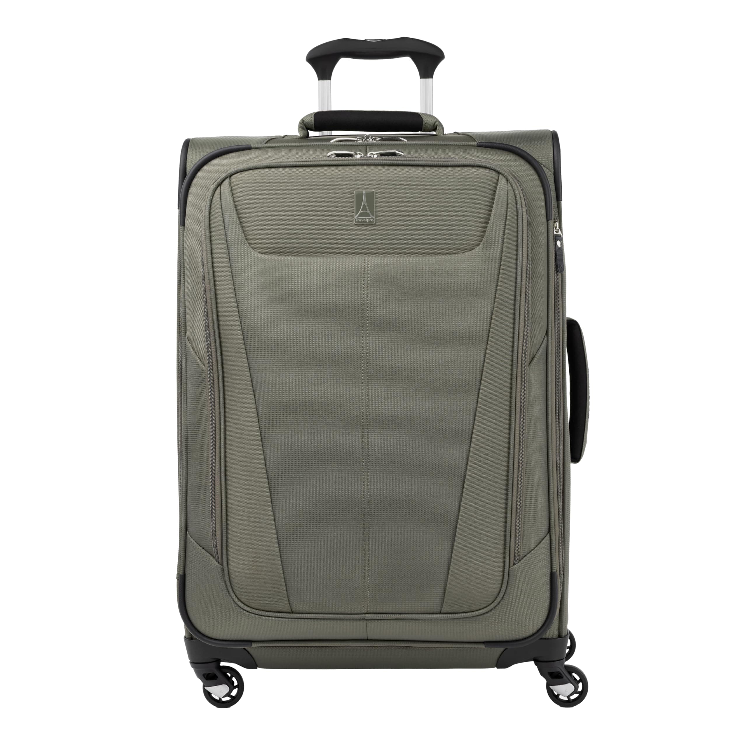 Travelpro Maxlite 5 Softside Expandable Checked Suitcase with 4 Spinner Wheels, Lightweight Suitcase, Men and Women, Slate Green, Checked Medium
