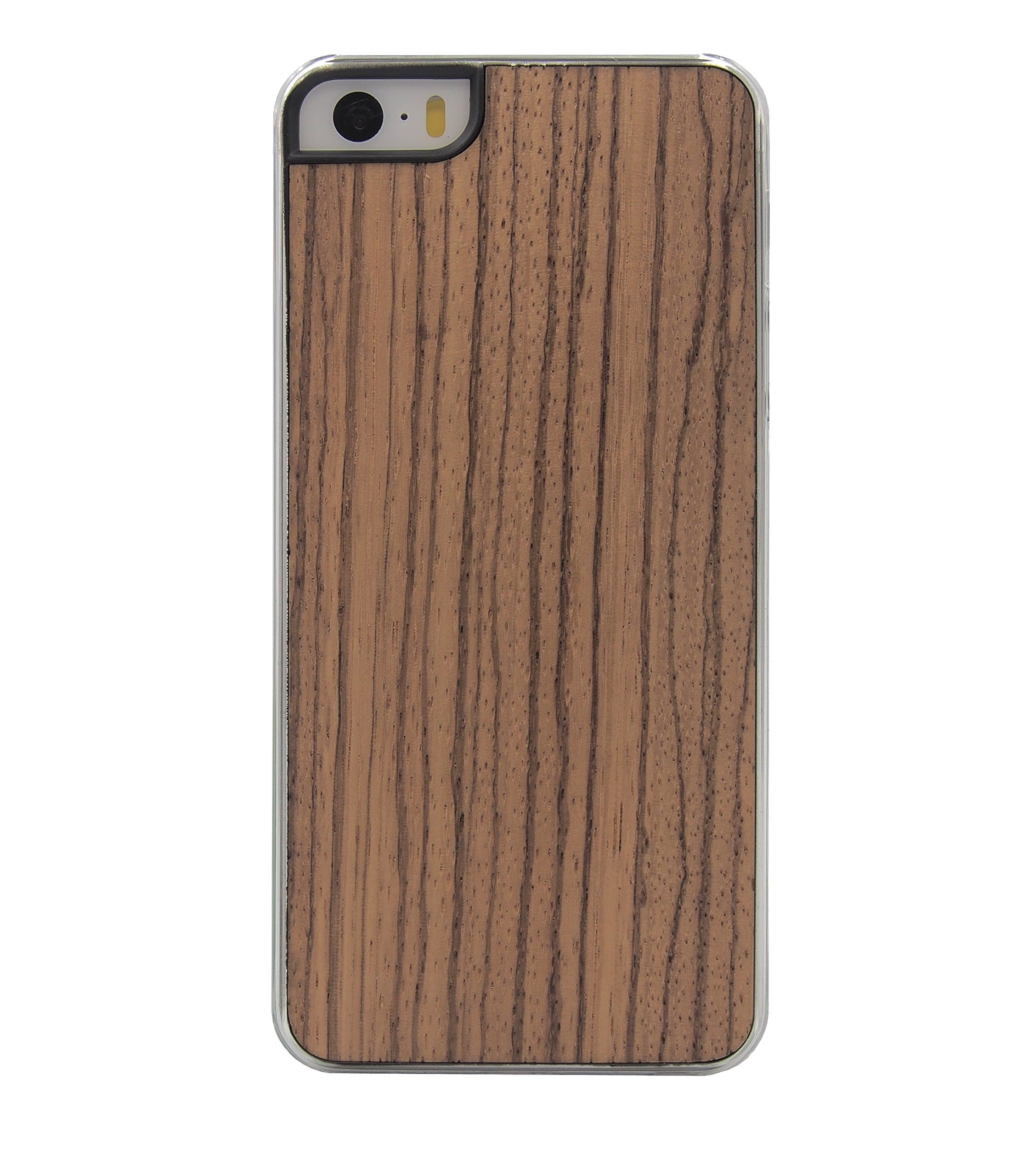 Slick Made Real Wood Case Zebra for iPhone 5 5s With Clear PC Bumper