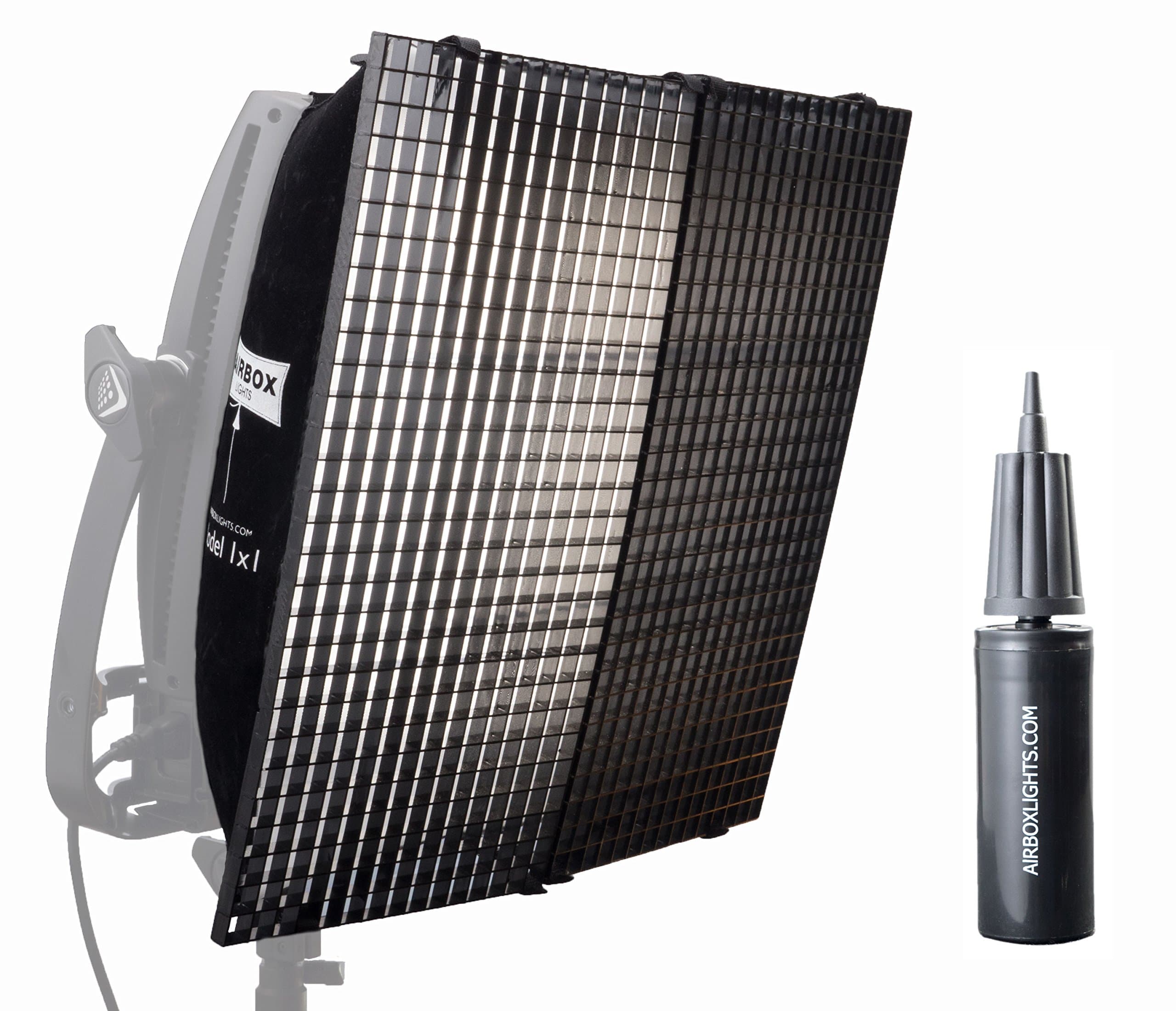 Airbox Model 1x1 Kit with Pump: Inflatable Softbox W/eggcrate and Pump for 1x1 LED Panels