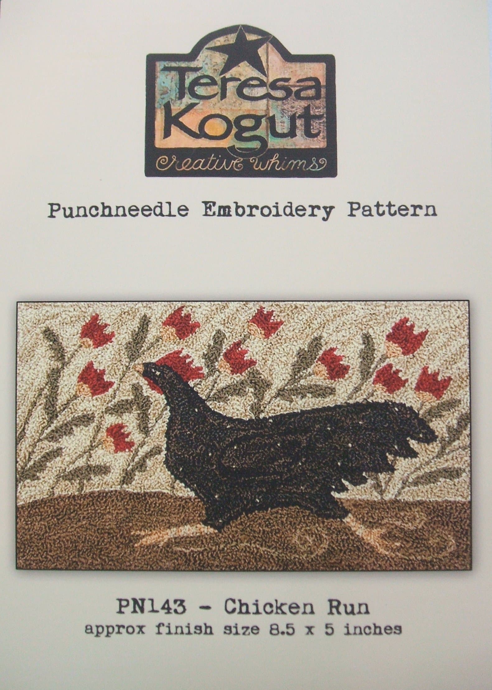 Chicken Run Punchneedle Punch Needle Embroidery Teresa Kogut Pattern PN143