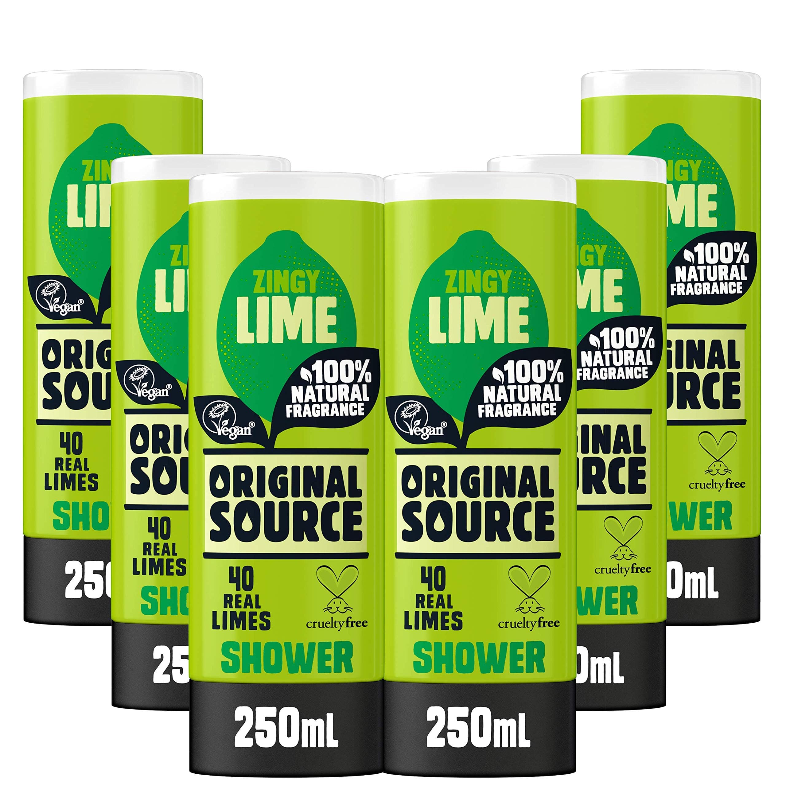 Original Source Zingy Lime Shower Gel, 6x250ml