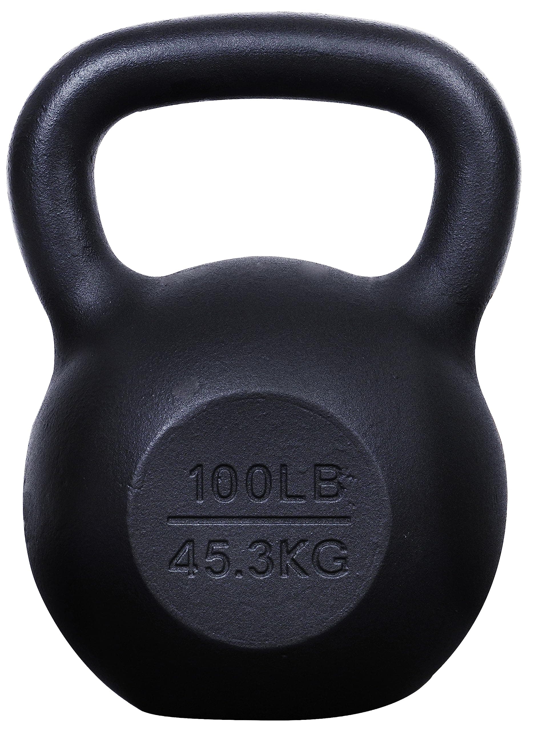 Fitvids Powder Coated Cast Iron Kettlebell 100 Lbs Weights Strength Training Kettlebells for Weightlifting – Conditioning – 99.9 Pounds – Black