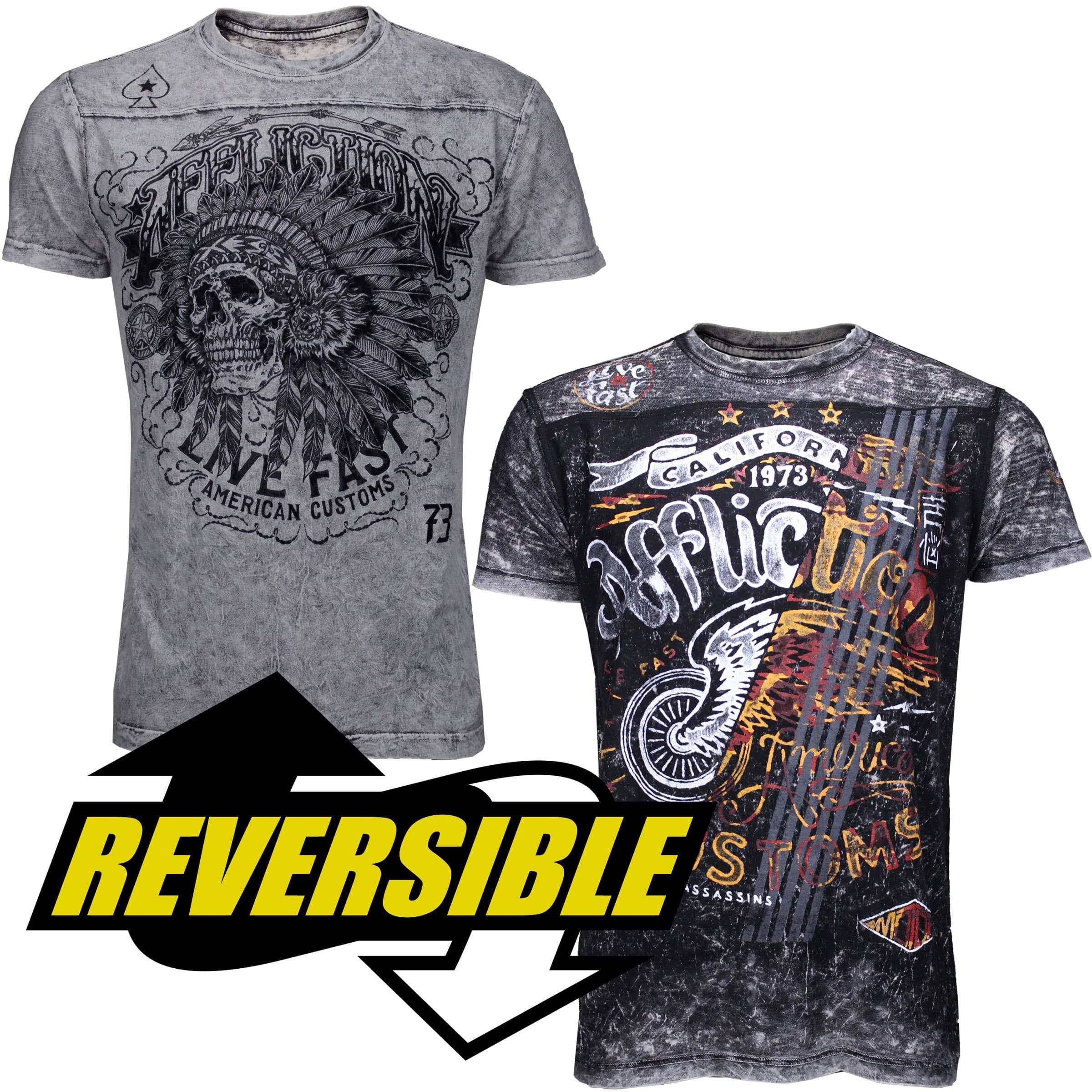 Affliction AC Iroquois Reversible Shirt - White - X-Large