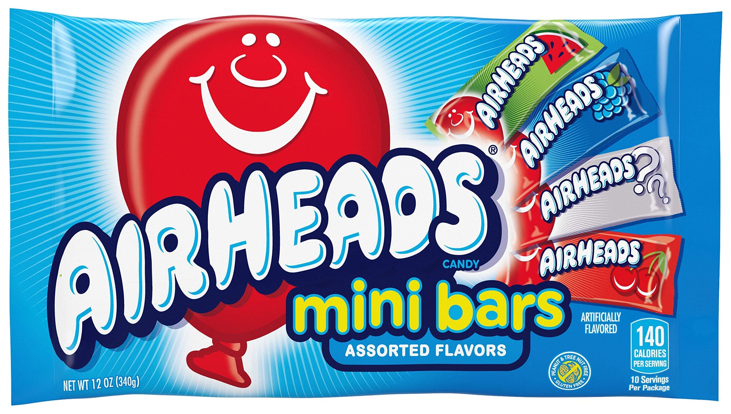 Air Heads Mini Candy, Assorted, 12-Ounce Bags (Pack of 12)