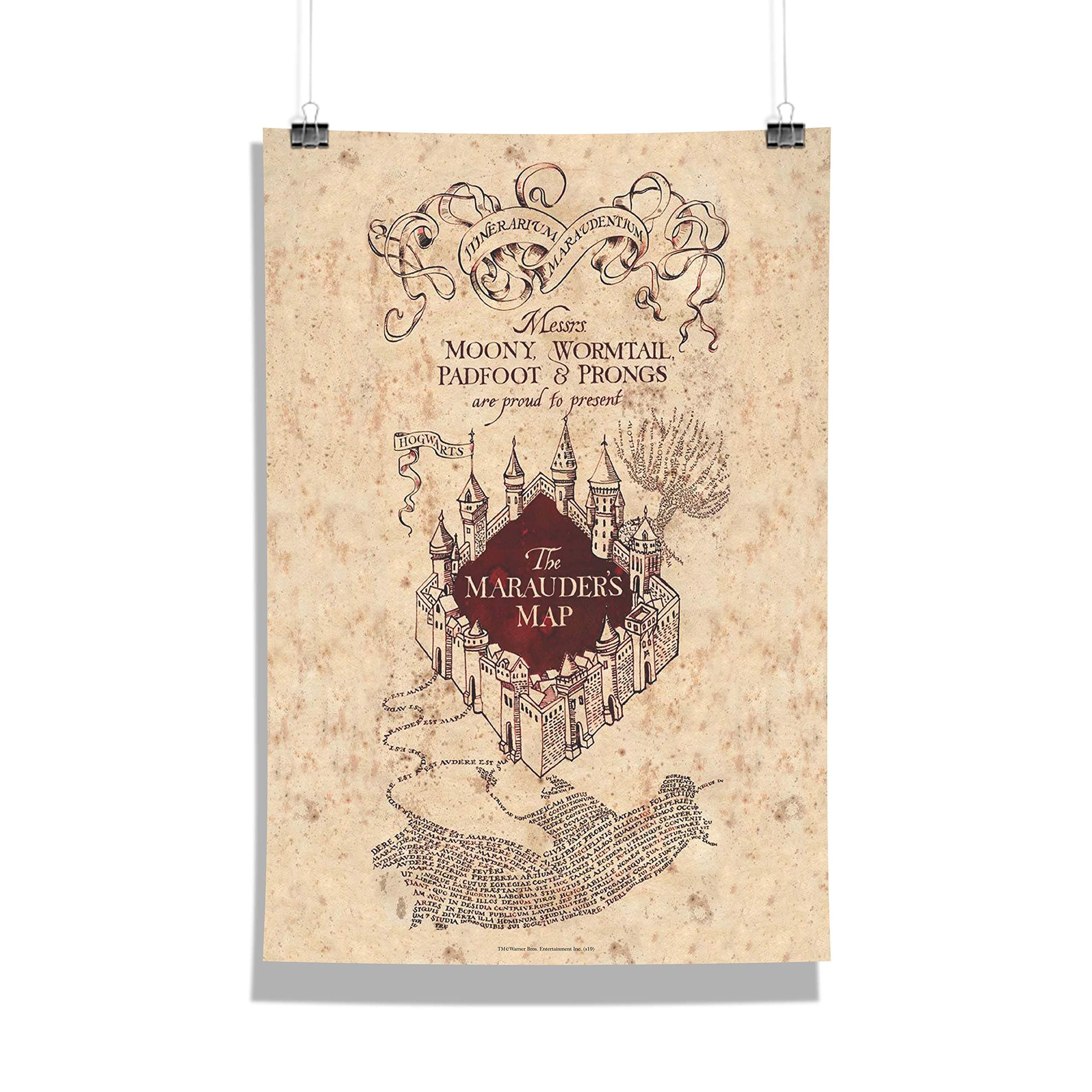 MCSID RAZZ - Harry Potter Marauders Map Wall Poster A3 Size (Frame not Included) Officially licensed by Warner Bros USA