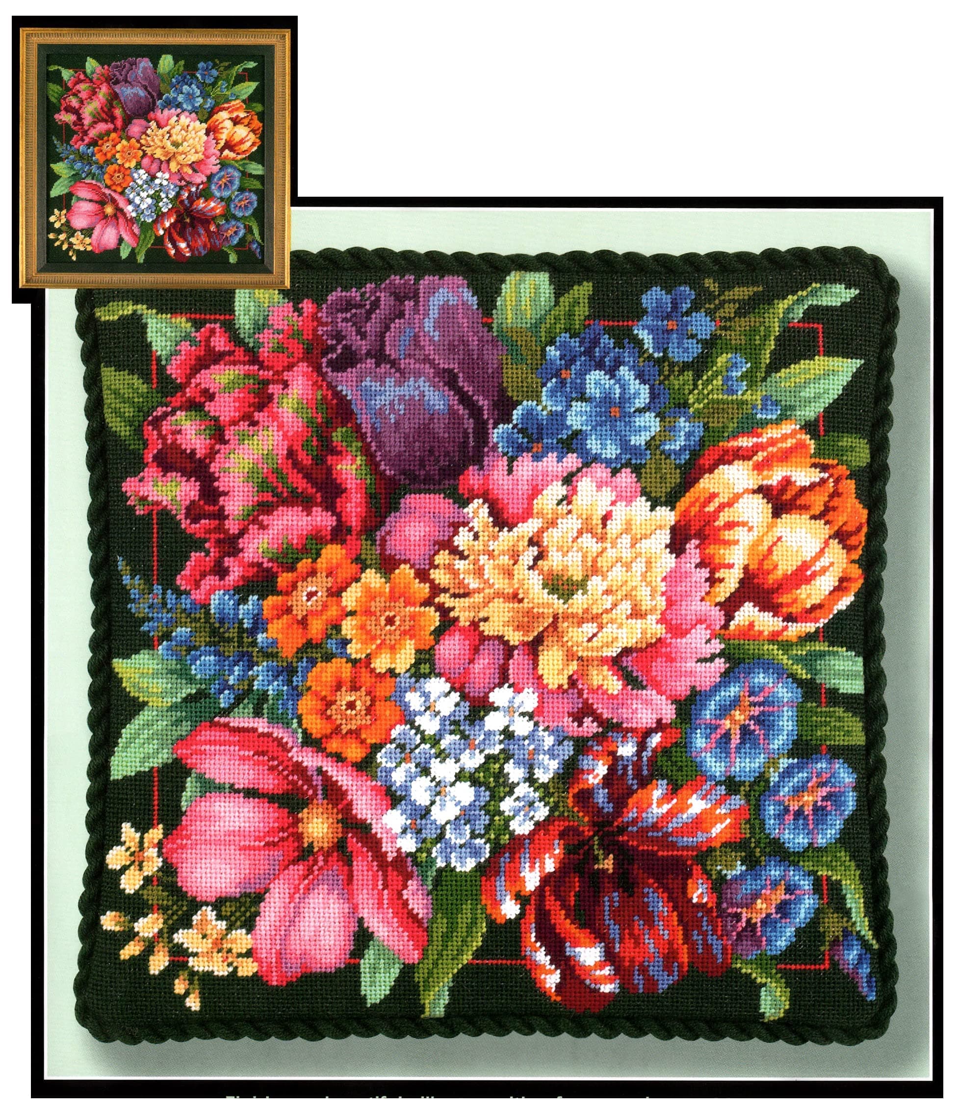 Dimensions Needlepoint Kit, Floral Splendor, 14'' x 14'',Red