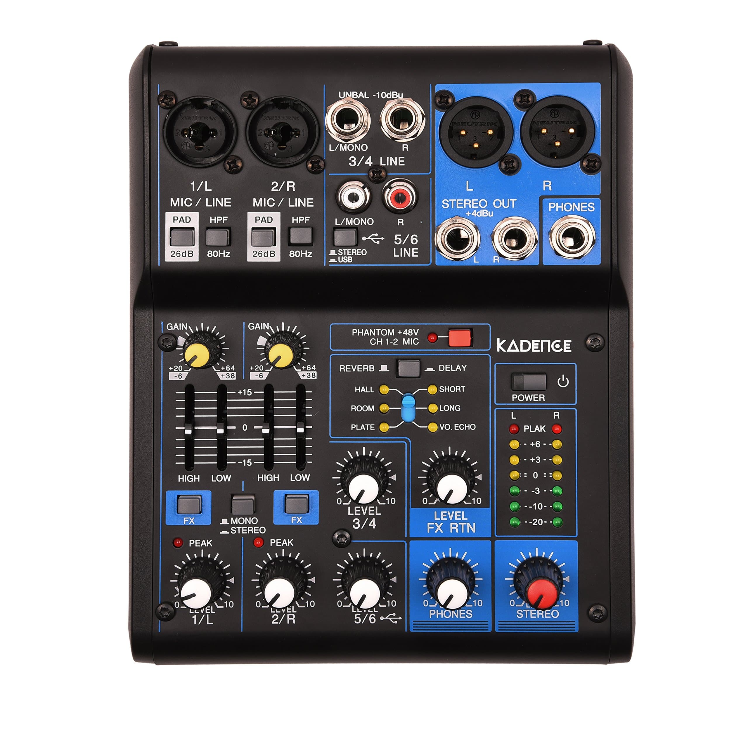 Kadence AG06 6 Channel USB Mixer with Effects