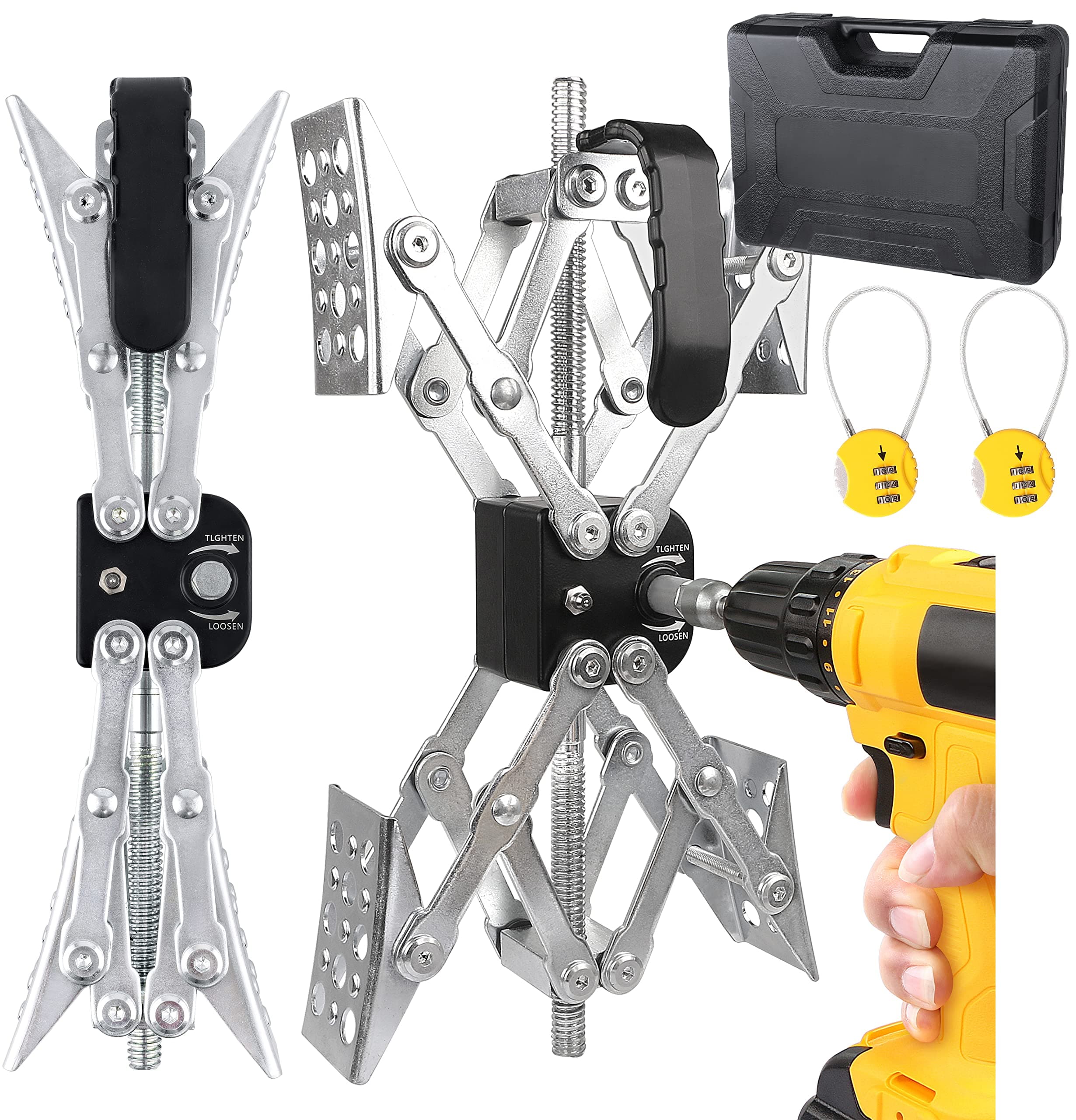 X-Shaped RV Stabilizer Wheel Chock (Allow Drill Adjust) Dual Axel RV Travel Trailer Camper Tire While Camping -2 Pack