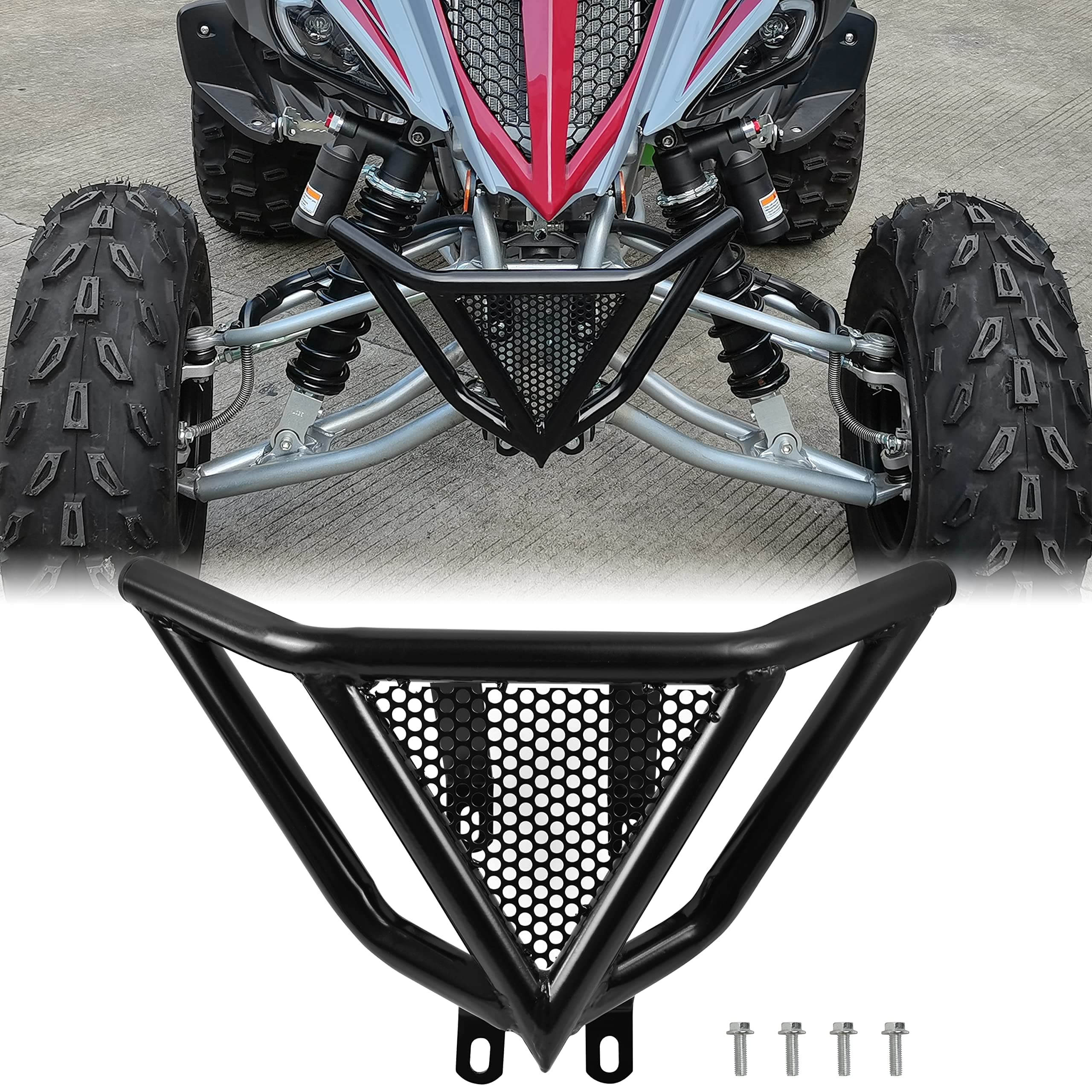 SAUTVS Front Bumper Guards for Yamaha Raptor 700 700R, Front Profile Bumper Guard Protector for Yamaha Raptor YFM 700 / 700R 2006-2023 Accessories