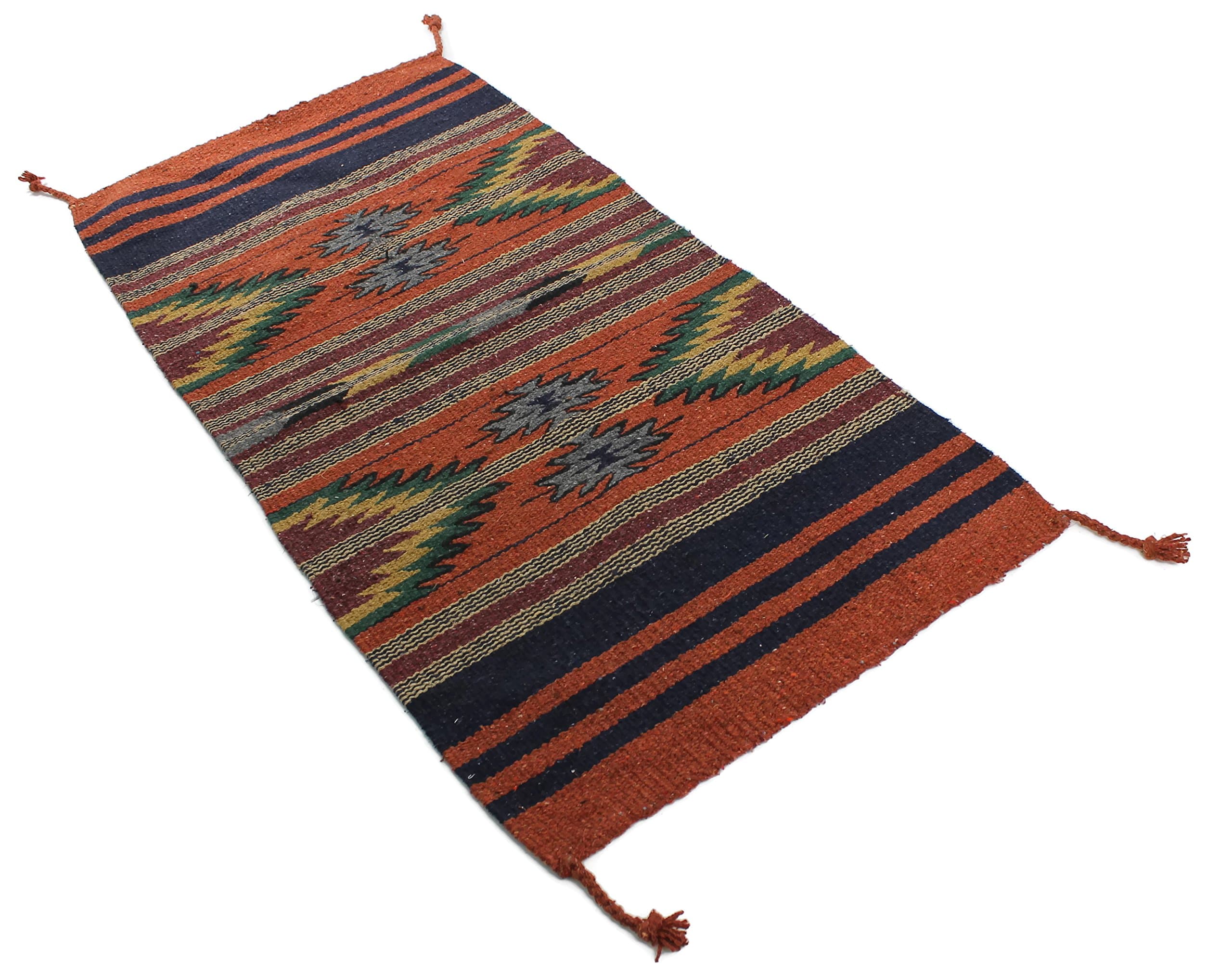 Onyx Arrow Southwest Area Rug, Pueblo Pattern, Rust/Multi, 20 x 40 Inches