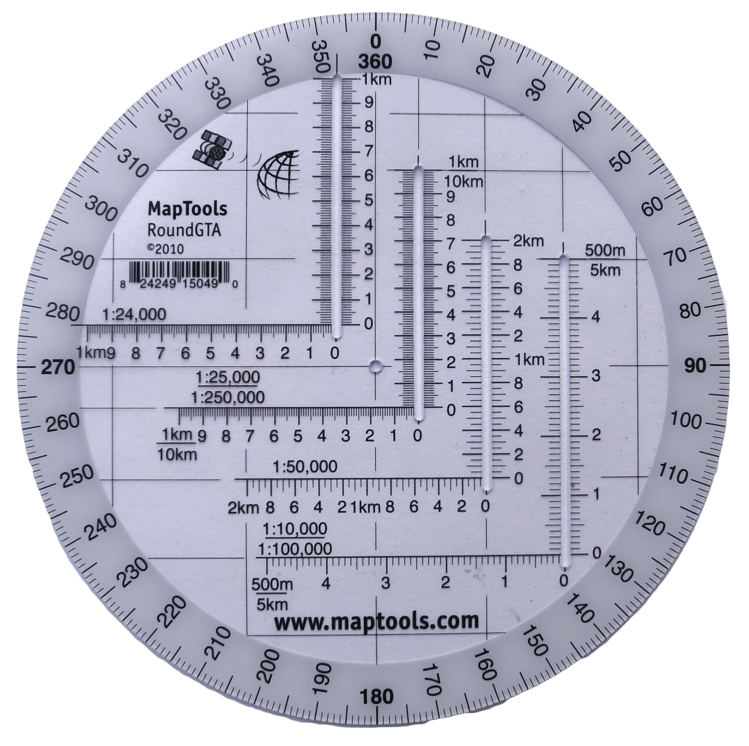 MapTools Round Military Coordinate Scale and Protractor