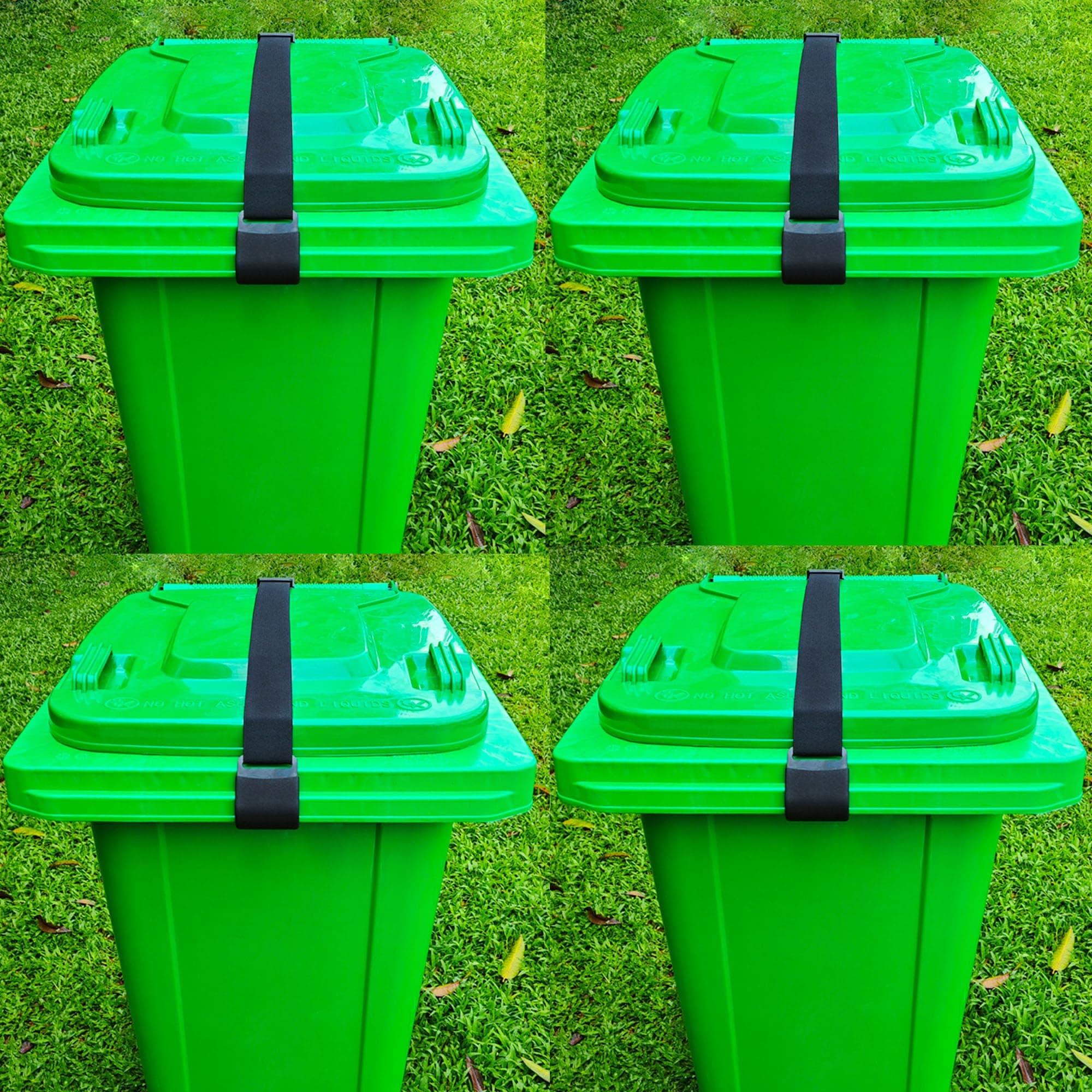 Metal Double Claw Trash Can Locks Strap For Animals,Universal Trash Can Lid Lock4PCS,Adjustable Garbage Can Lid Locks Security Strap,Trash Can Bungee Cord Belt Rope For Outside Raccoon,Trash Bin Lock