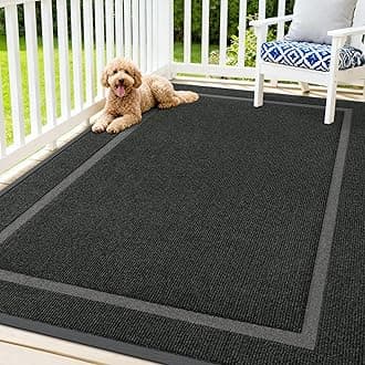 OLANLY Front Door Mat Indoor Outdoor Entrance, Waterproof All-Season, All-Weather Doormat, Sturdy Natural Rubber, Fade Resistant, Low Profile, Easy Clean Patio Porch Entryway Mat, 71x47, Black