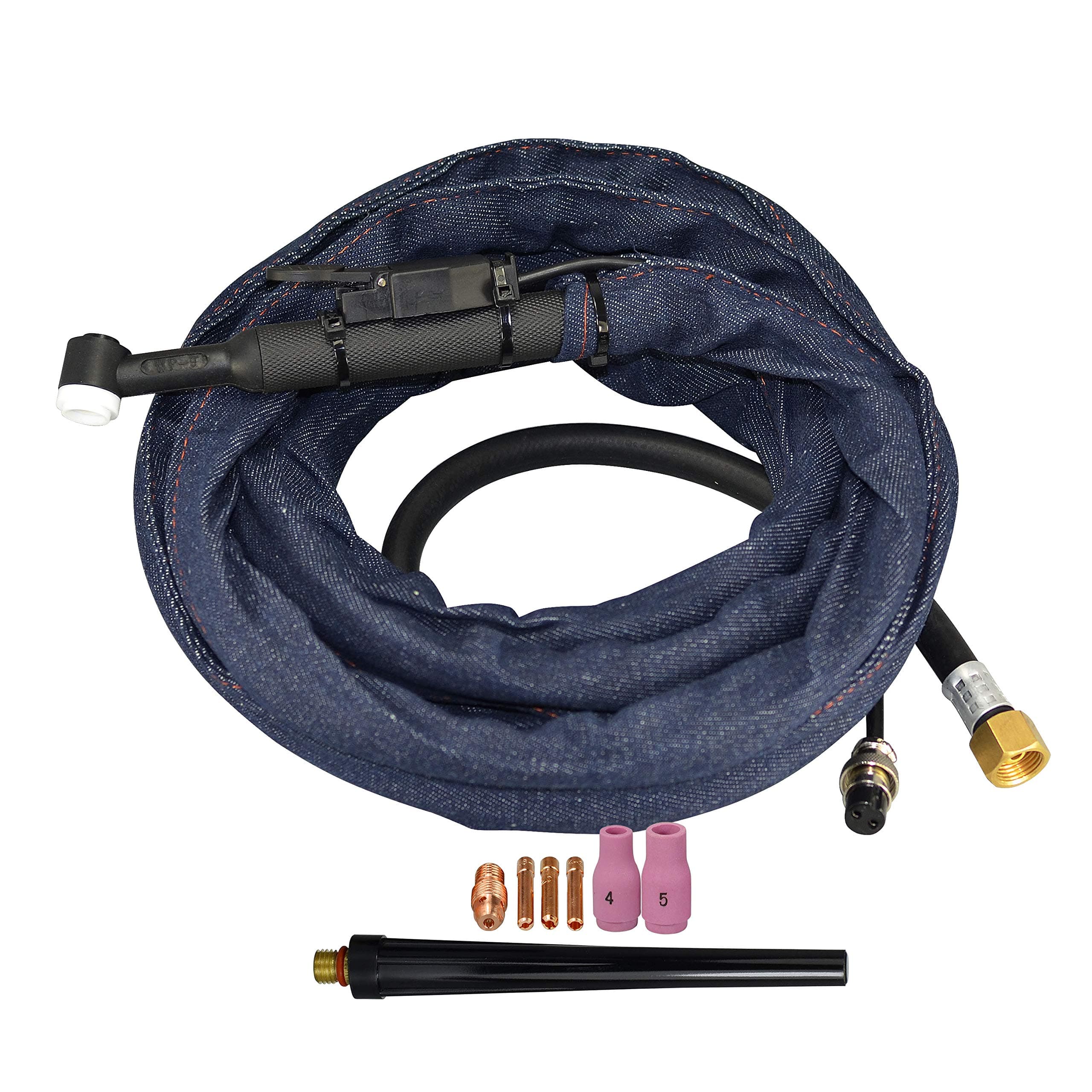 WP SR 9 WP-9 TIG Welding Torch Completed 125Amp Air Cooled Connector M16*1.5, Two-pins Socket, Electric Cable Wire 10m㎡ Length 4Meters