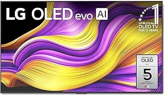 55-Inch Class OLED evo AI Super Upscaling 4K G5 Series Smart TV w/Dolby Atmos & Vision, HDR10, Filmmaker Mode, Wow Orchestra, Alexa Built-in (OLED55G5WUA, 2025)