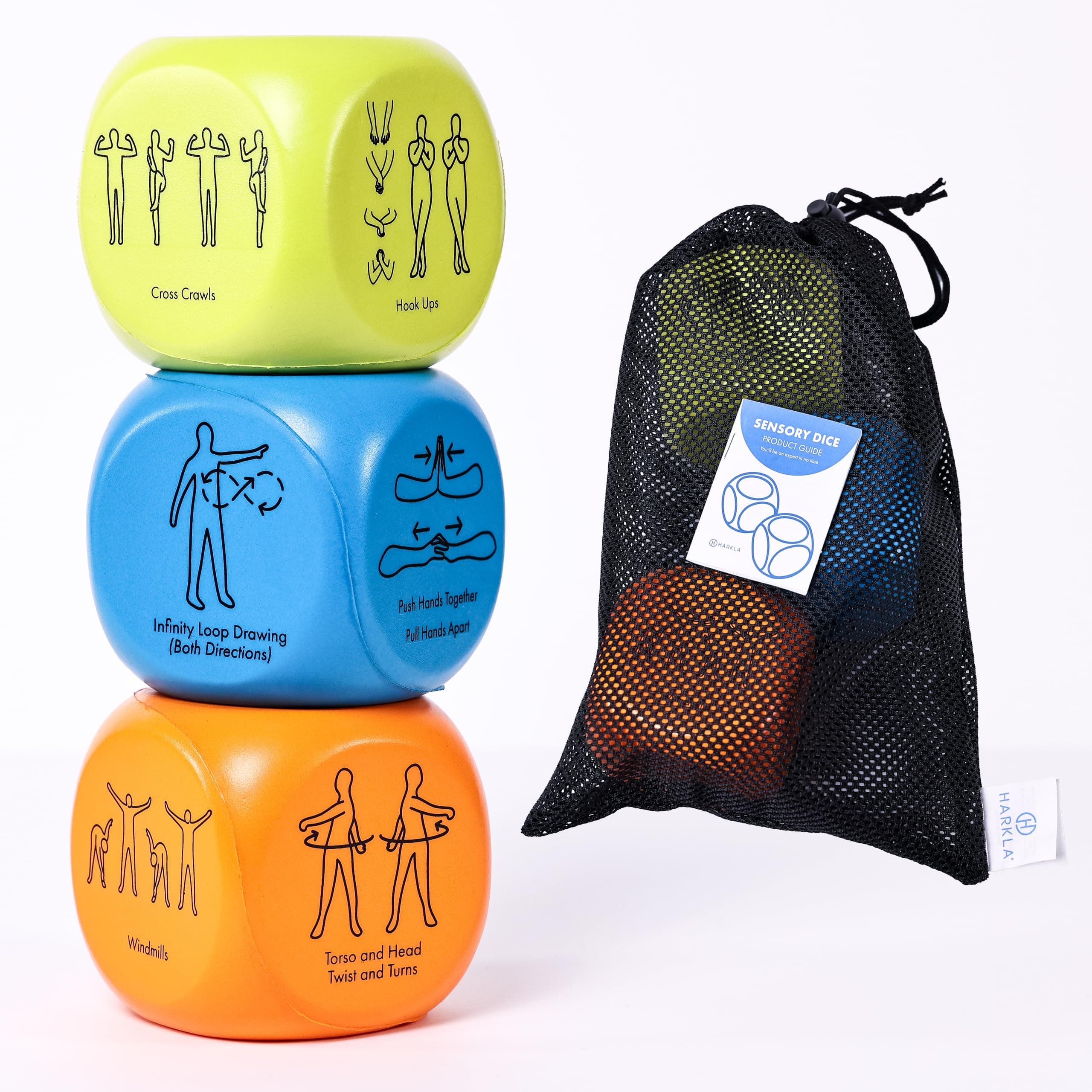 Harkla Sensory Activity Dice – Fun and Effective Brain Breaks for Kids and Adults | Helps with Focus, Calm and Energy | Self Regulation for Kids | Occupational Therapist Approved