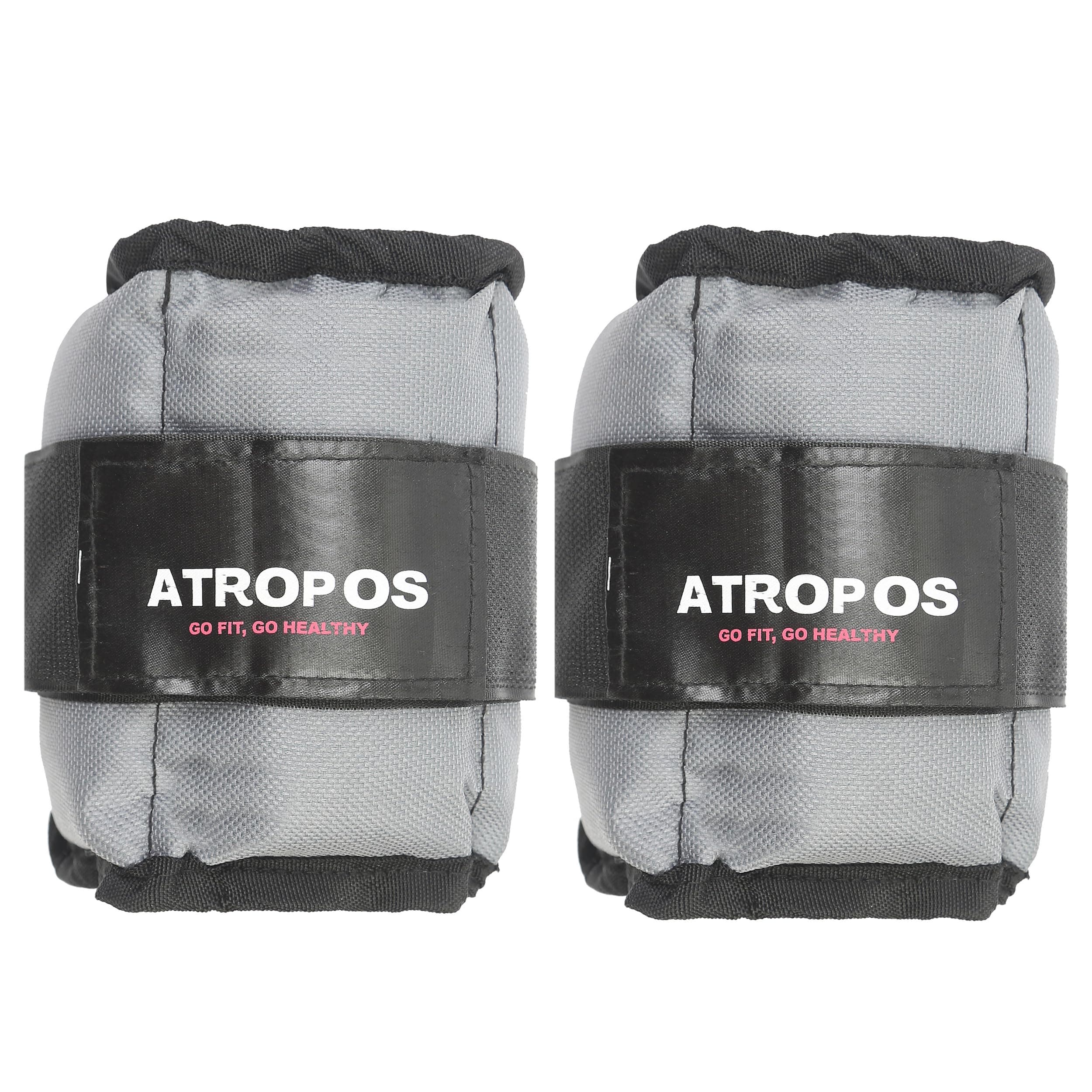 Atropos Adjustable Ankle/Wrist Weights| Ideal for Walking,Running,Jogging,Cycling,Gym & Strength Training | Easy to Use on Ankle,Wrist,Leg. ((250grm x 2 Units) =500 grm, Grey)
