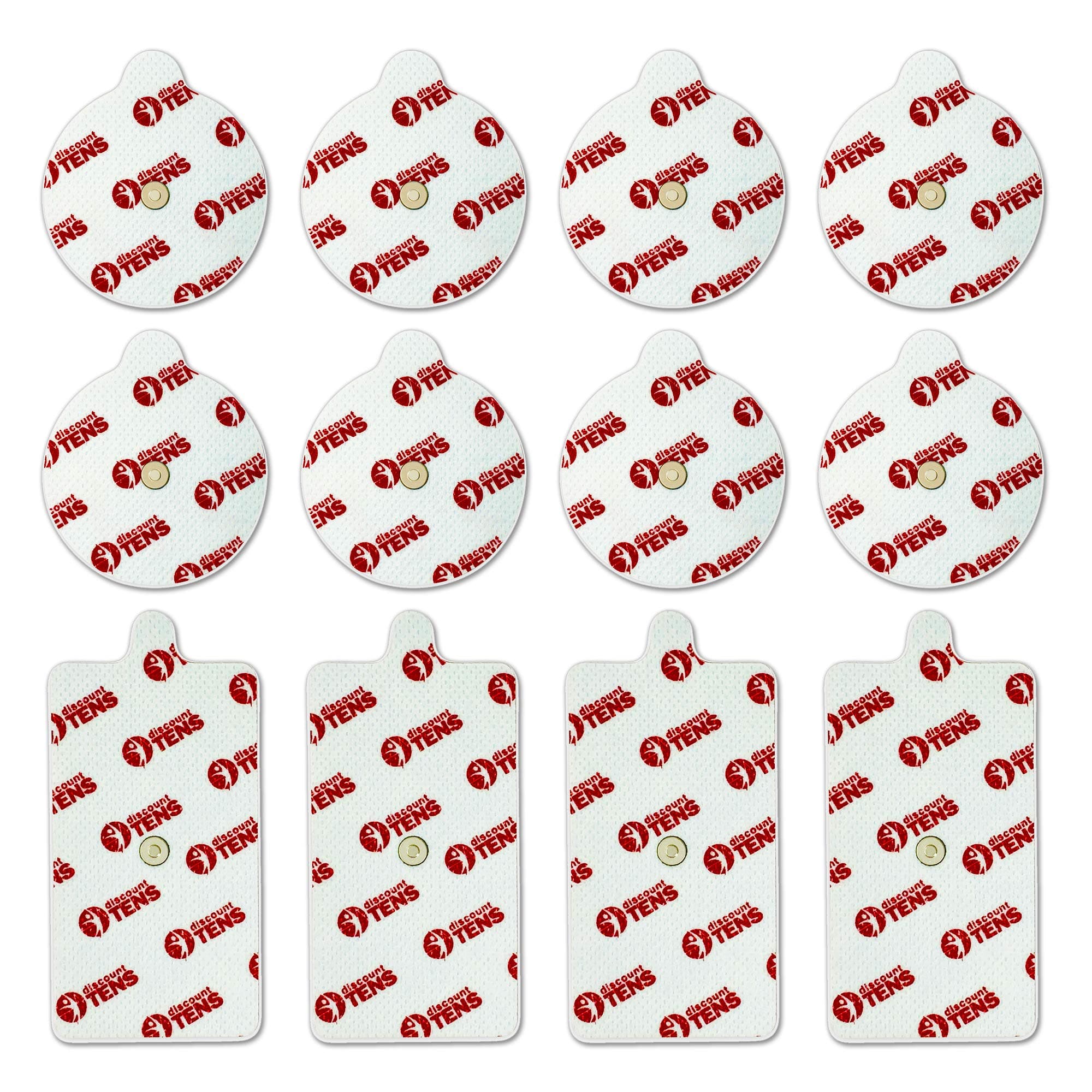 PowerDot Compatible Electrodes, 12 Premium Electrodes (Four 2"x4", Eight 2" Circle) Premium PowerDot Compatible Replacement Pads (Version 2 - Magnetic)