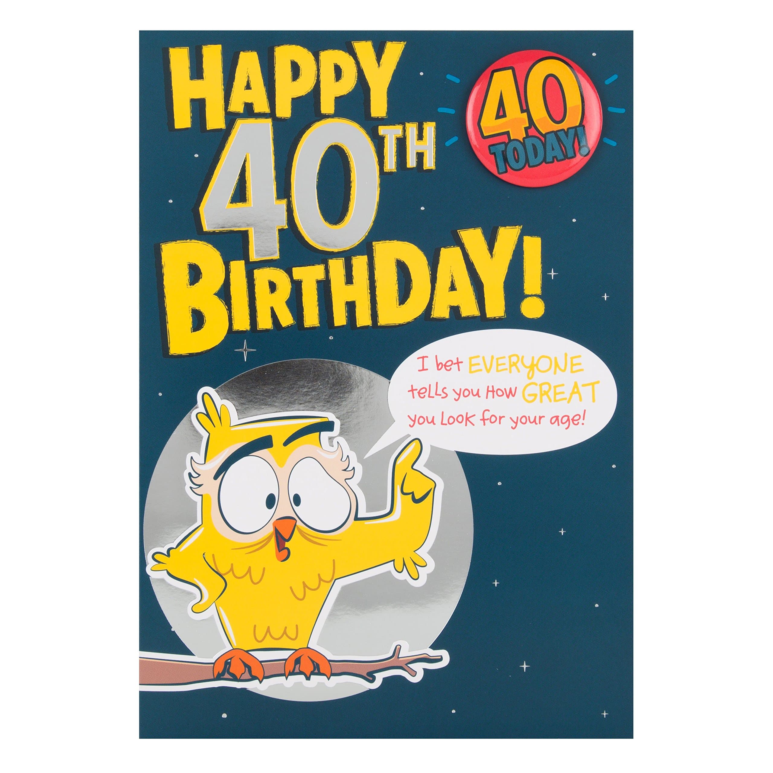 Hallmark 40th Birthday Card "40 Today!" - Medium [Old Model]