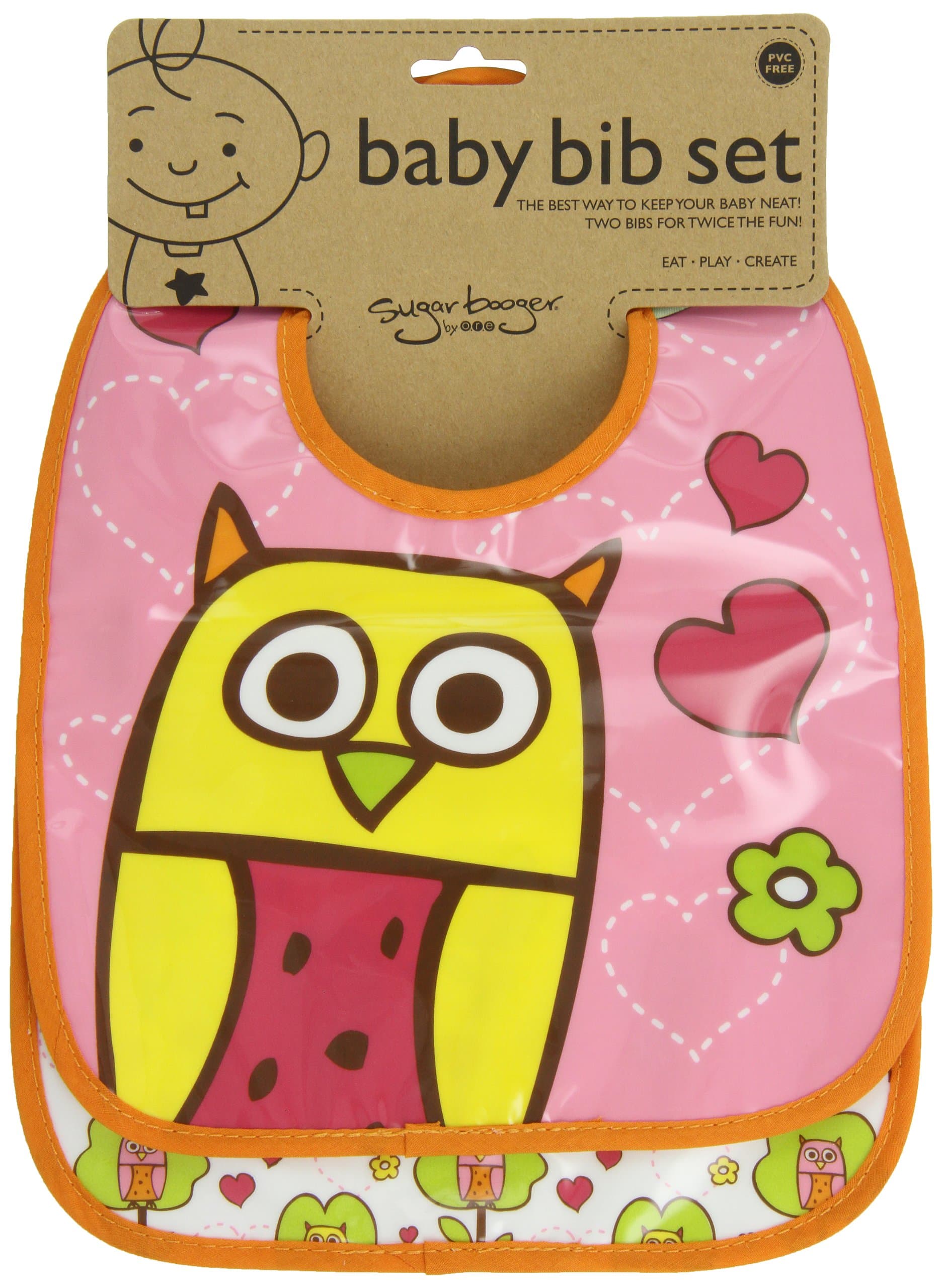 Sugarbooger Mini Bib Gift Set, Hoot, 2 Count