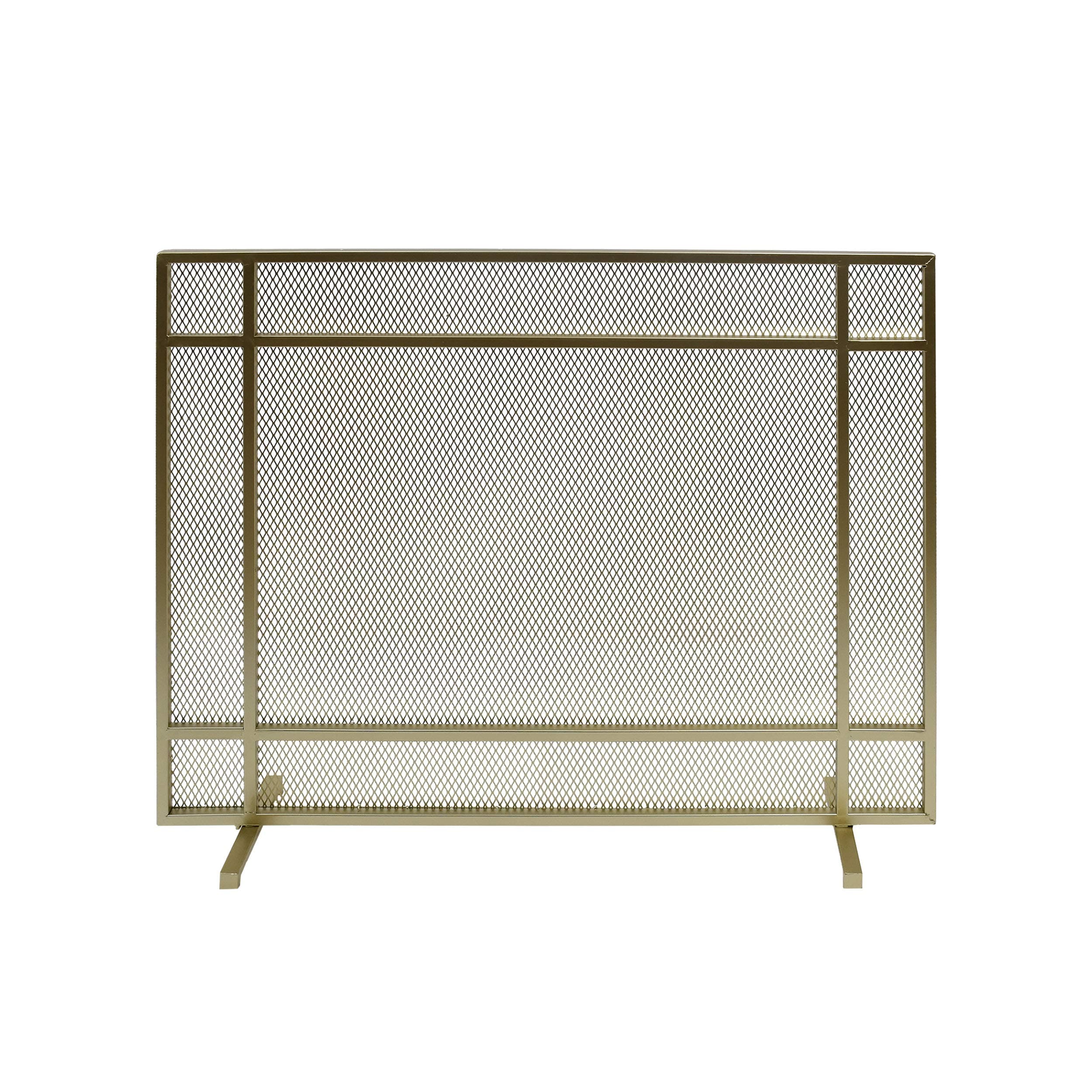 Christopher Knight Home Markus Modern Single Panel Iron Firescreen, Gold Finish