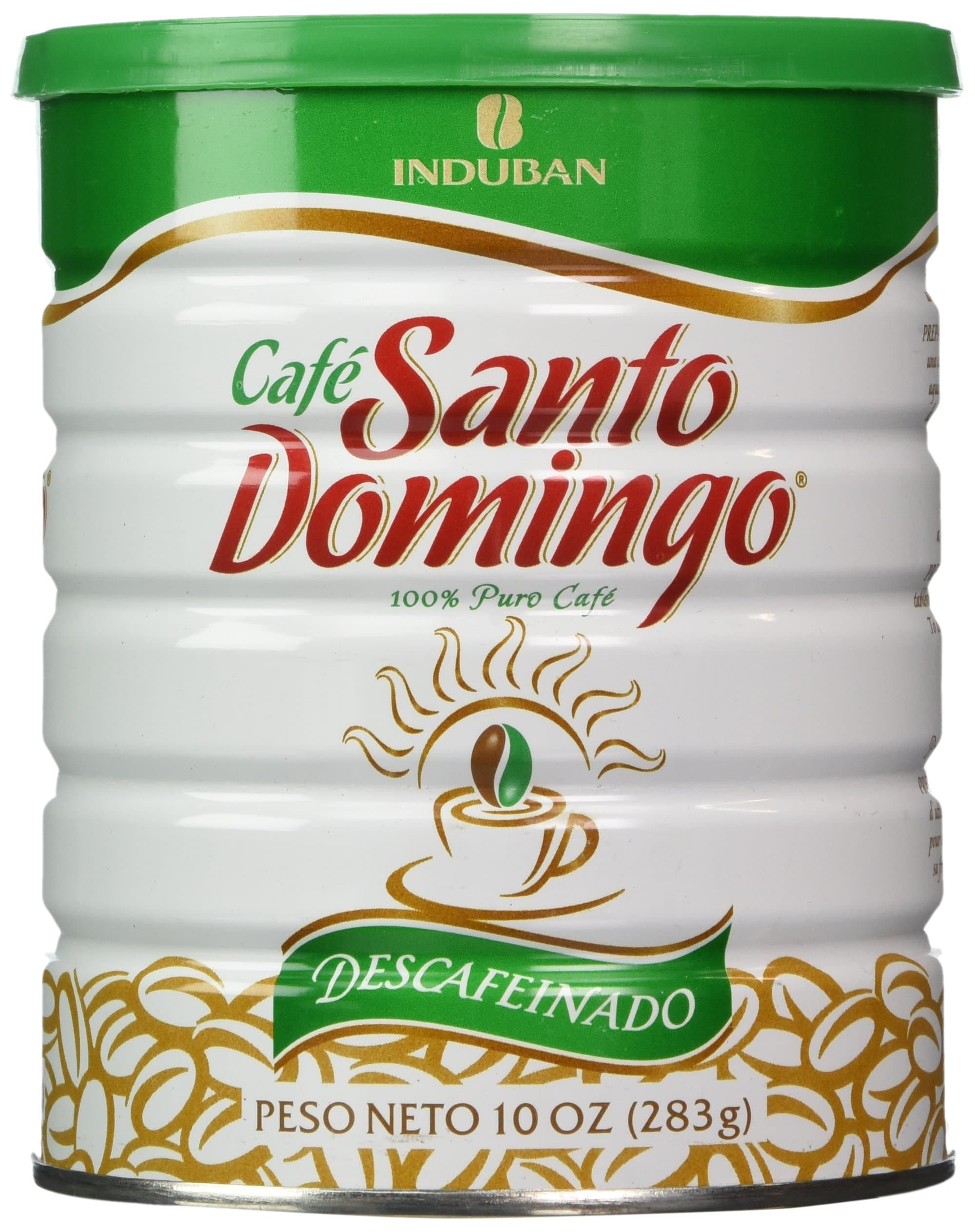 Santo Domingo Decaffeinated Coffee Decaf 2 Vacuum Packed Cans 10 Oz.