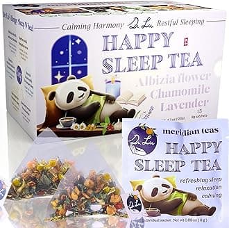 Dr. Lu’s Happy Sleep Tea | 100% Natural Calming Tea for Stress Relief | Bedtime tea for Fast, Deep, Restful Sleep | Handcrafted Sleepy Blend with Chamomile, Lavender, Lemon Balm & 8 More Relaxing Herbs