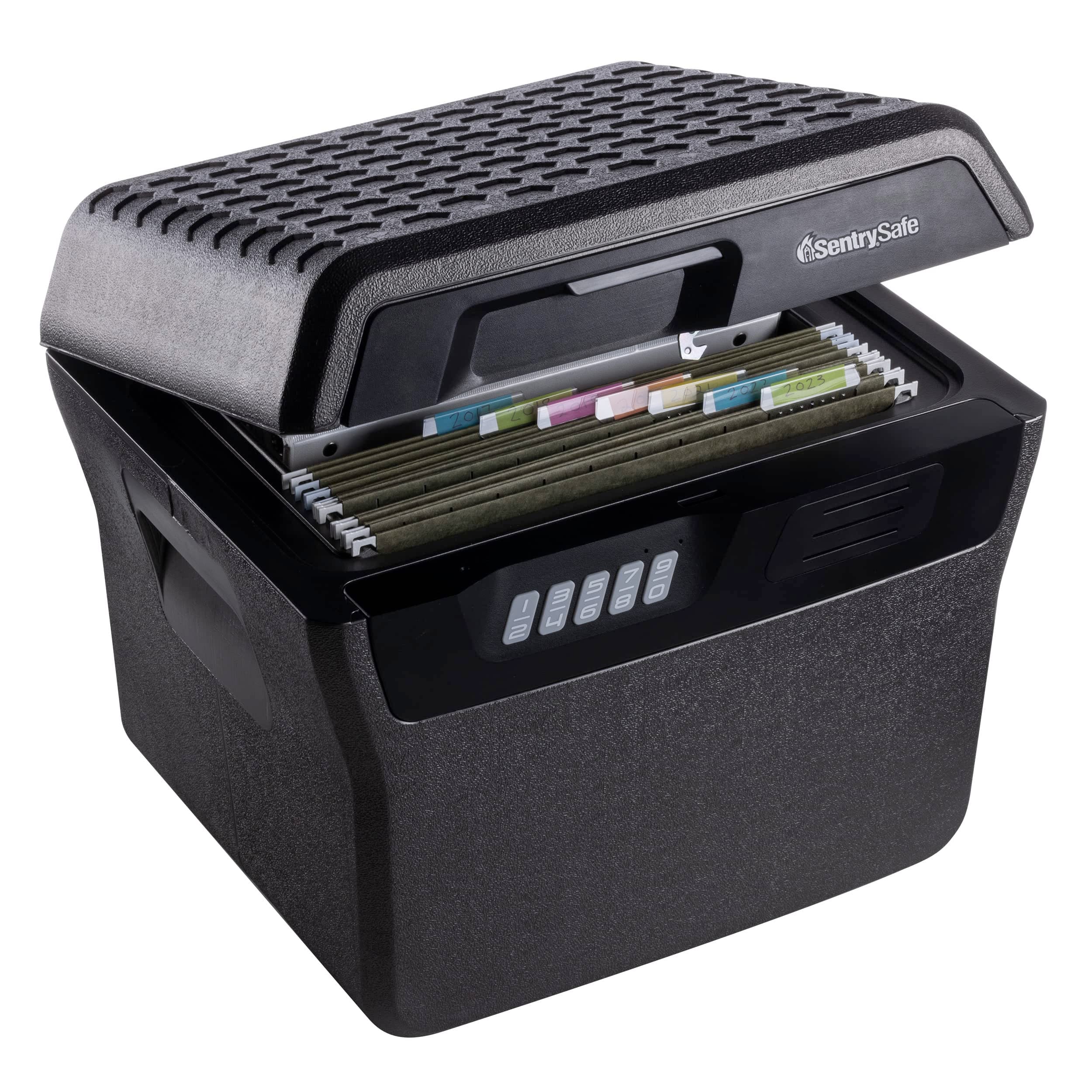 Charcoal Gray Waterproof and Fireproof Safe, Lock Box with Keypad for Documents and Hanging File Folders, Exterior: 14.1 x 16.6 x 13.8 Inches, ‎FHW40300