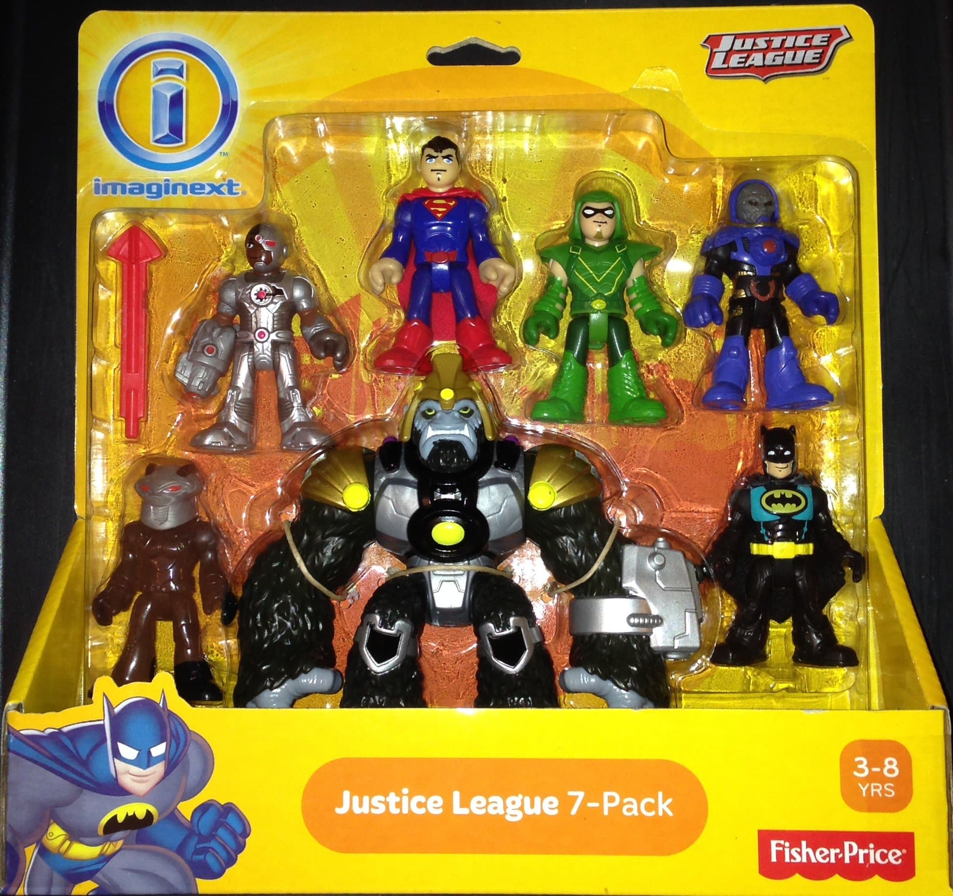 Imaginext Justice League 7 Pack Action Figure Set With Batman, Superman, Green Arrow and Others
