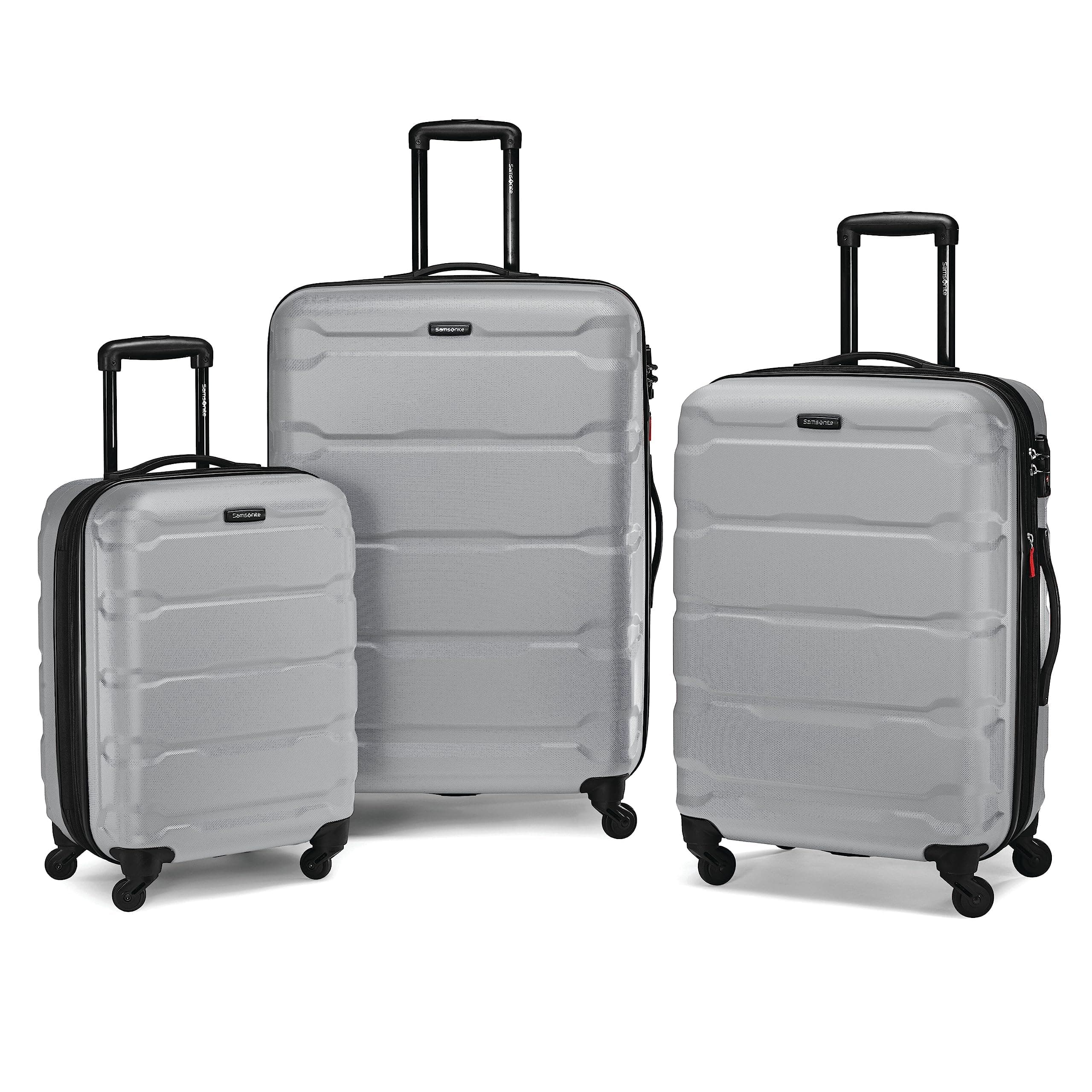 Samsonite Omni PC Hardside Expandable Luggage with Spinner Wheels, Silver, 3-Piece Set (20/24/28)
