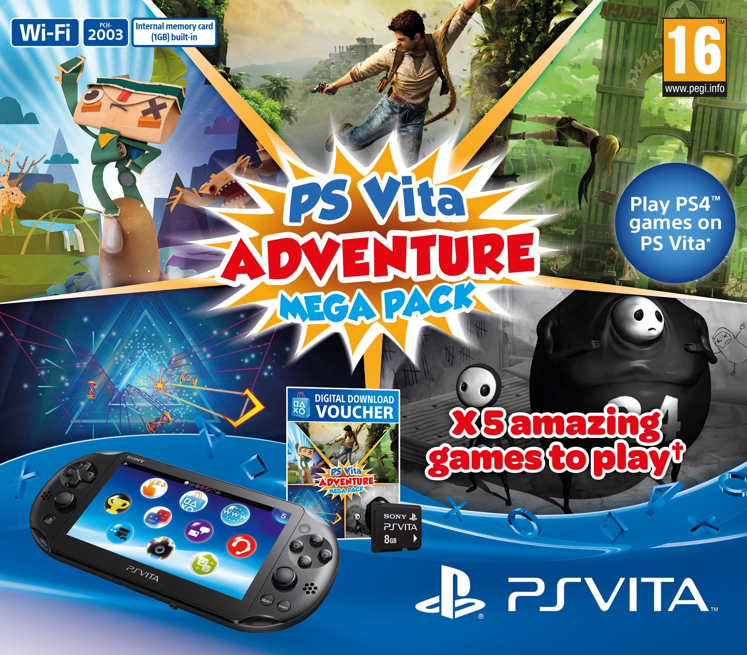 Playstation Vita Console Plus Adventure Mega Pack: 8GB Memory Card Plus WiFi (Playstation Vita)