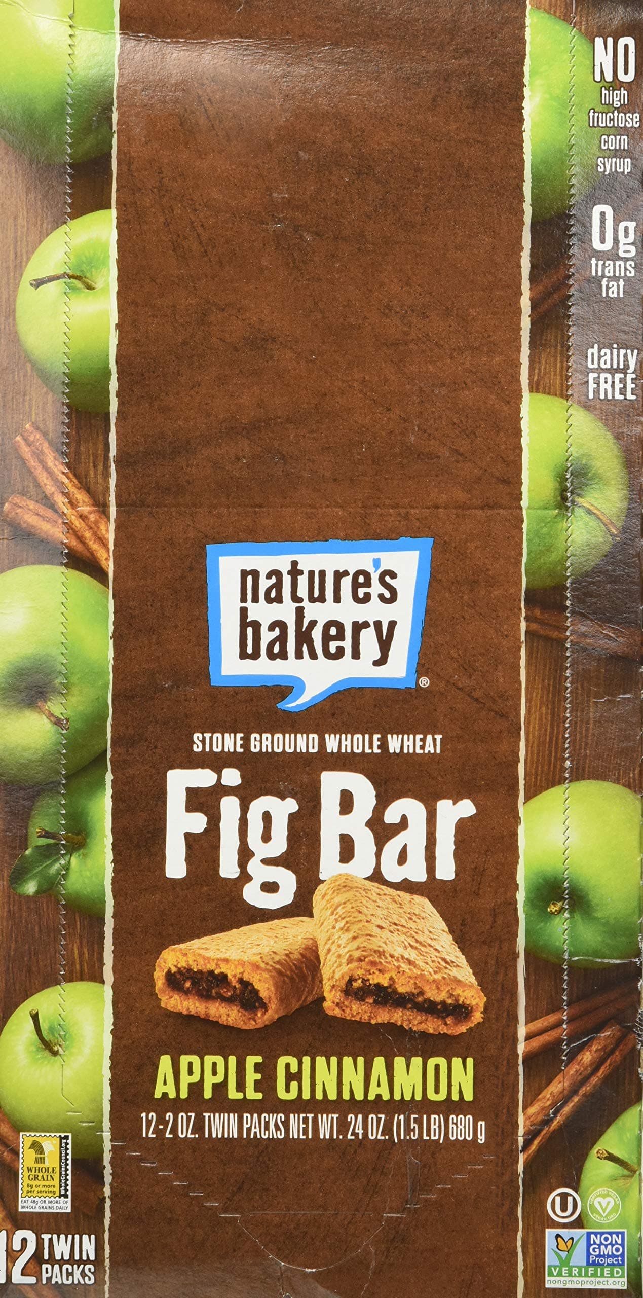 NATURES BAKERY BAR FIG WW APPLE CINNAMON, 2 OZ, PK- 12