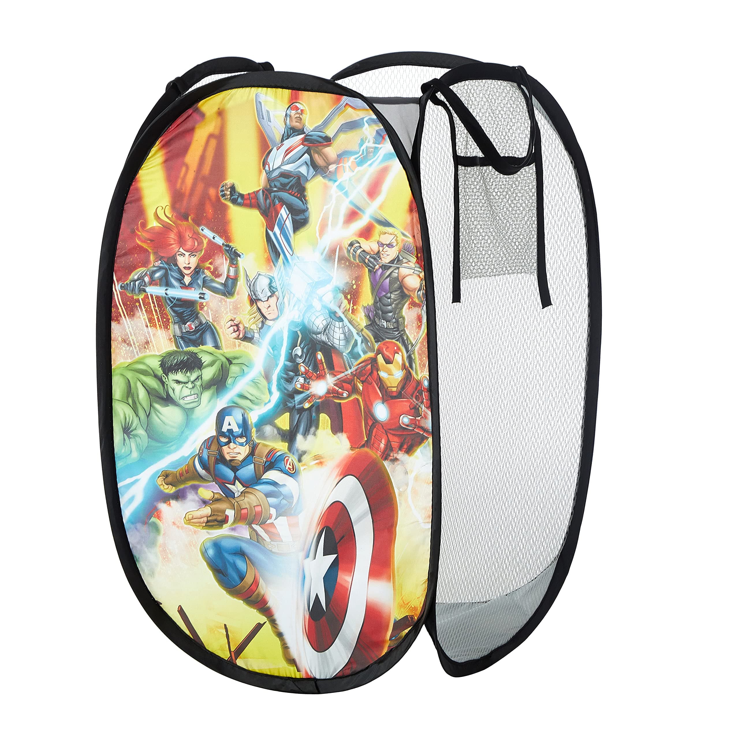 Idea Nuova Marvel Avengers Pop Up Storage and Laundry Hamper, 21" H x 13.5" W X 13.5" L