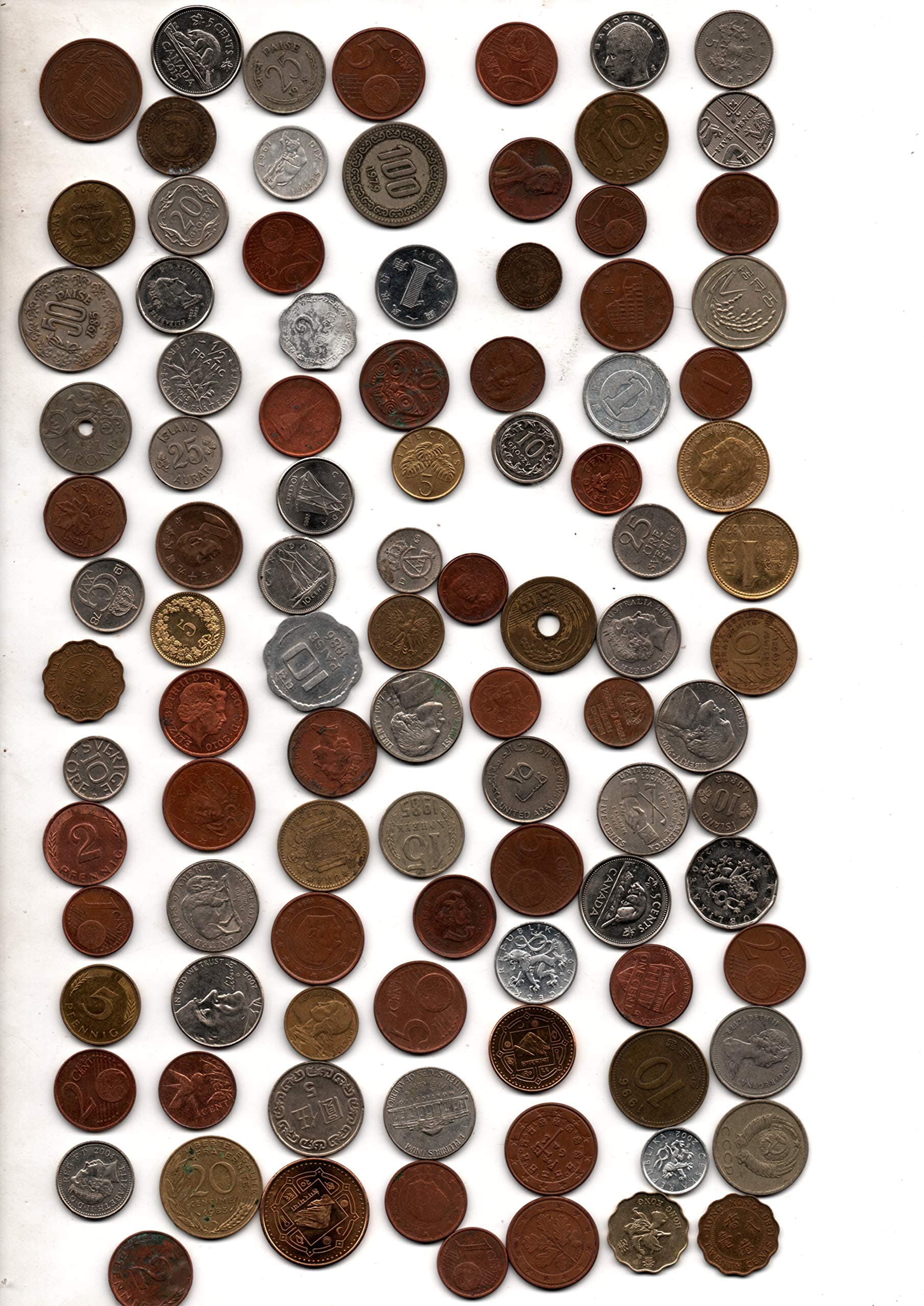Collection House 100 Different World Coins-Multi Color