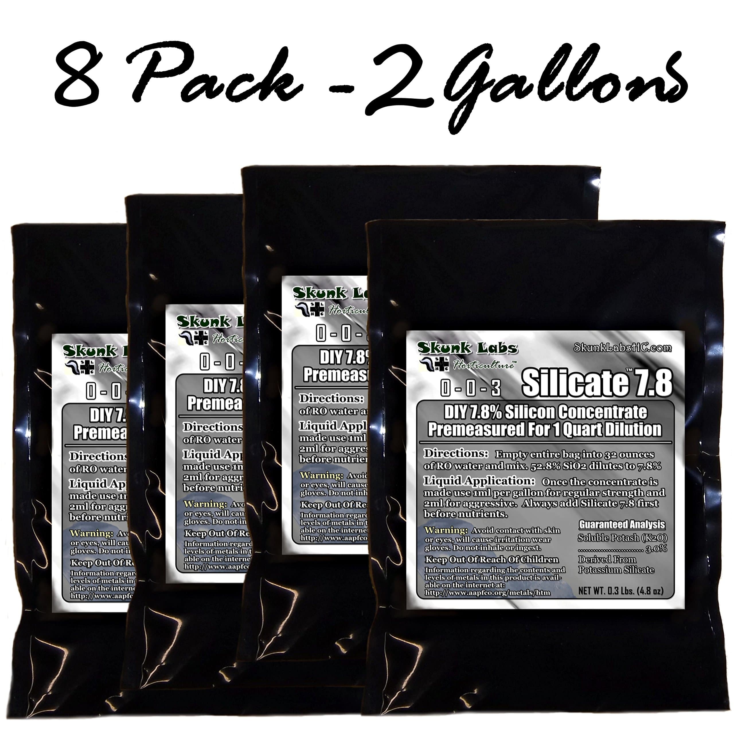 Silicate 7.8 Soluble Silica Supplement for Plants - 8 Pack Best Value Makes 2 gal. 7.8% Concentrate