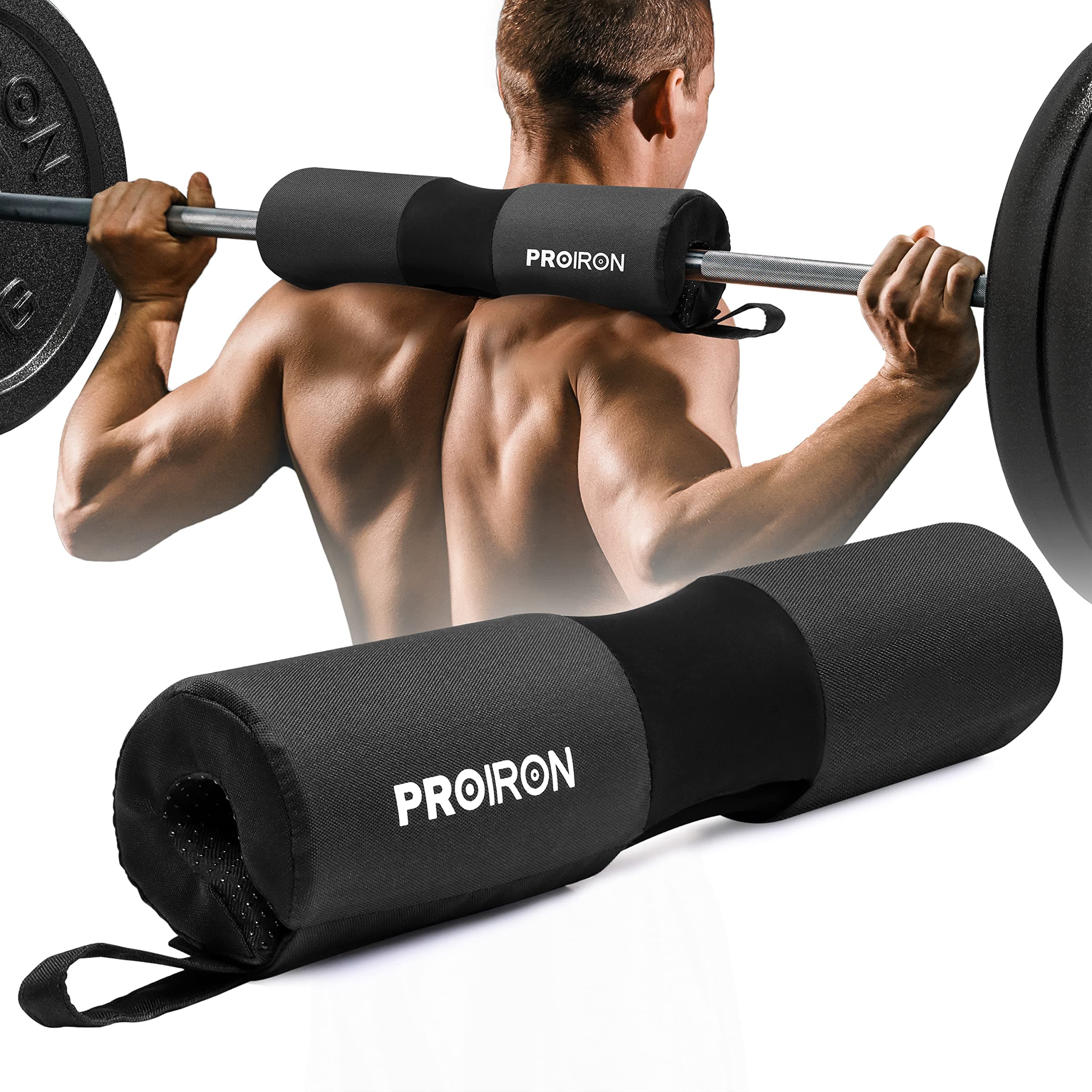 PROIRON Non-Slip Barbell Pad - Hip Thrust Pad - Quick Tighten Hook & Loop - Thick Foam Gym Pad for Squats/Lunges/Weight Lifting Relief Pressure from Neck, Shoulder, Back - Standard & Olympic Bar