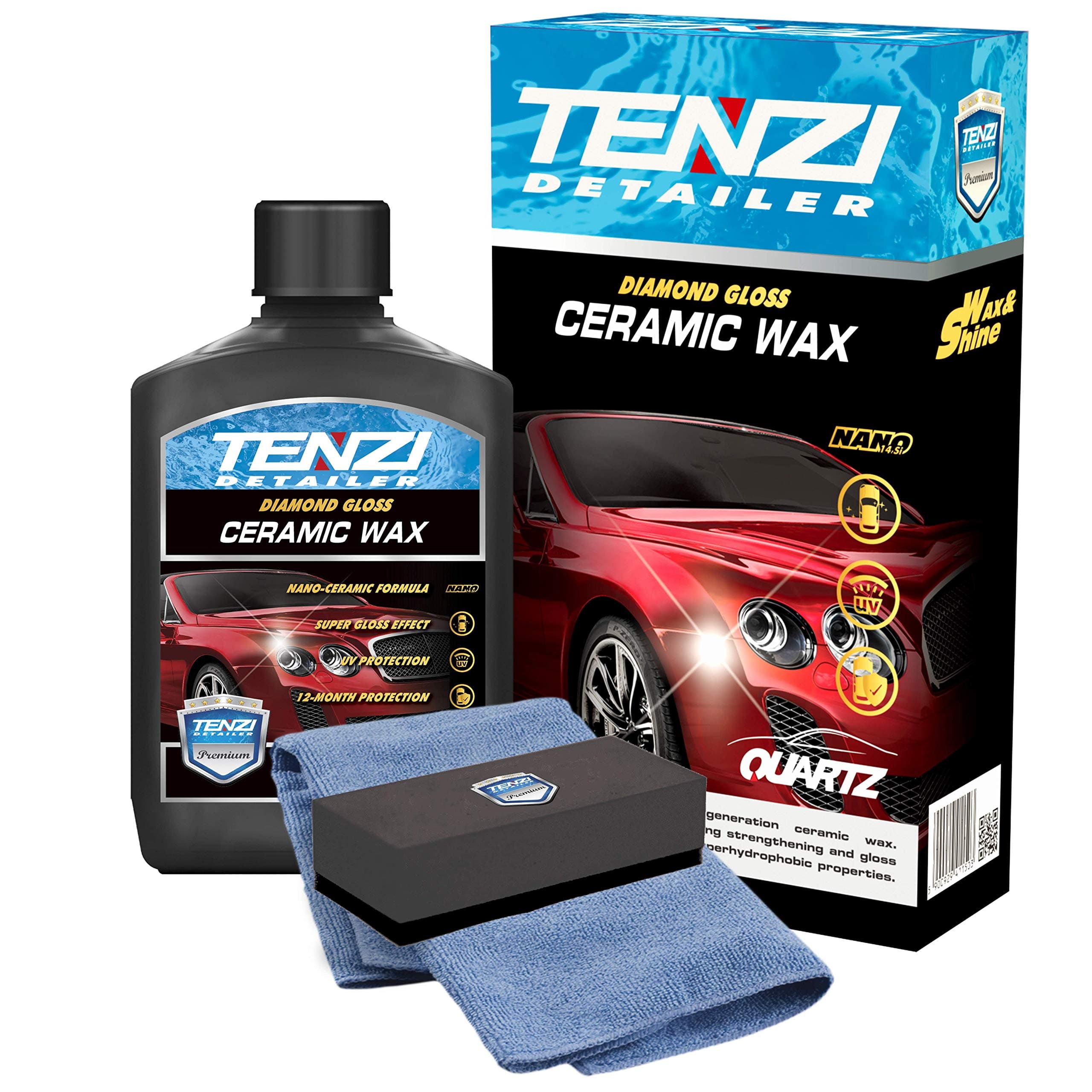 TENZI CERAMIC WAX Ceramic Car Coating Protection FREE microfibre & applicator