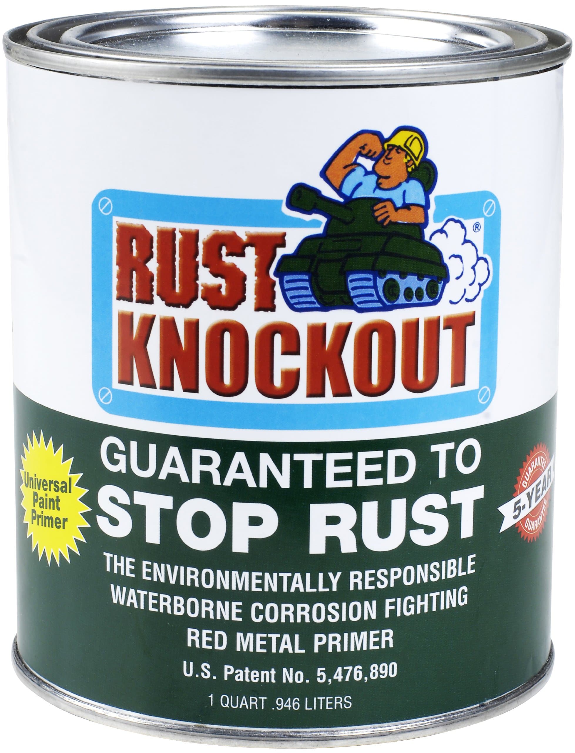 Rust Knockout Waterborne Corrosion Fighting Red Metal Primer, Quart