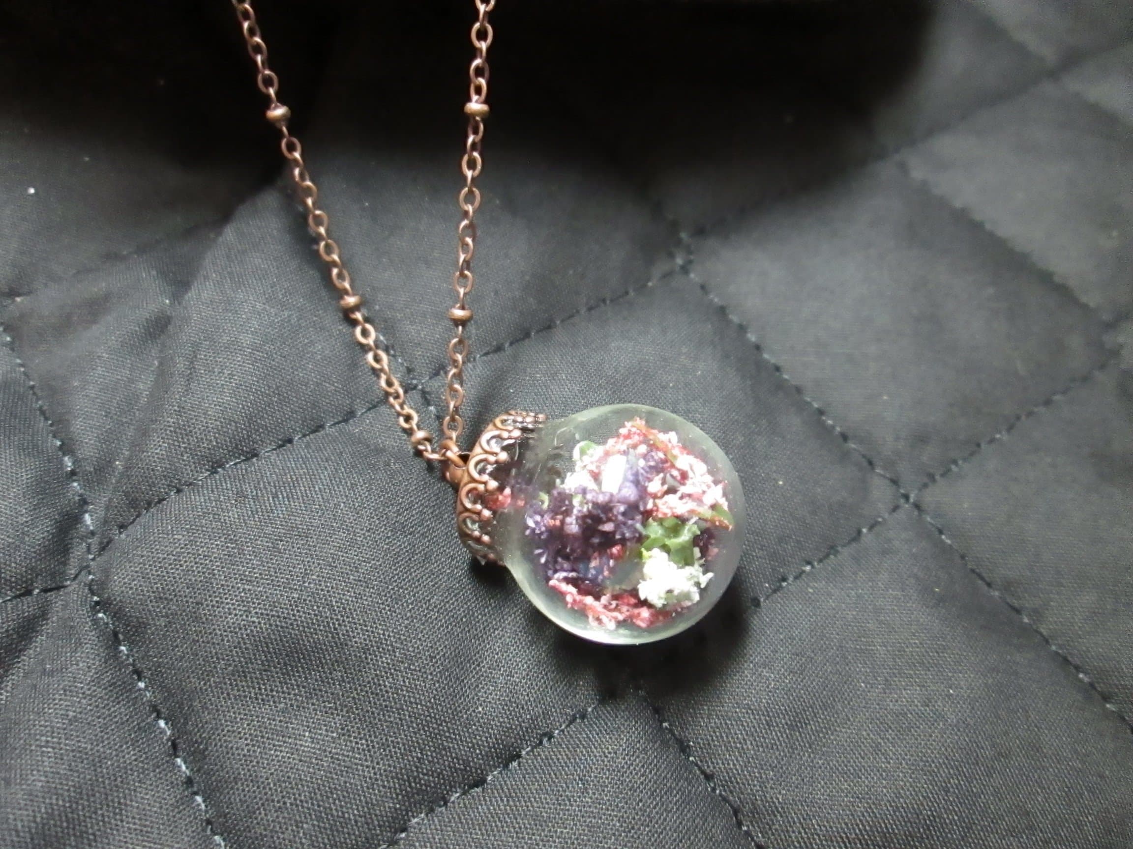 Precious, Dainty Glass 'Vial' with Tiny Flowers