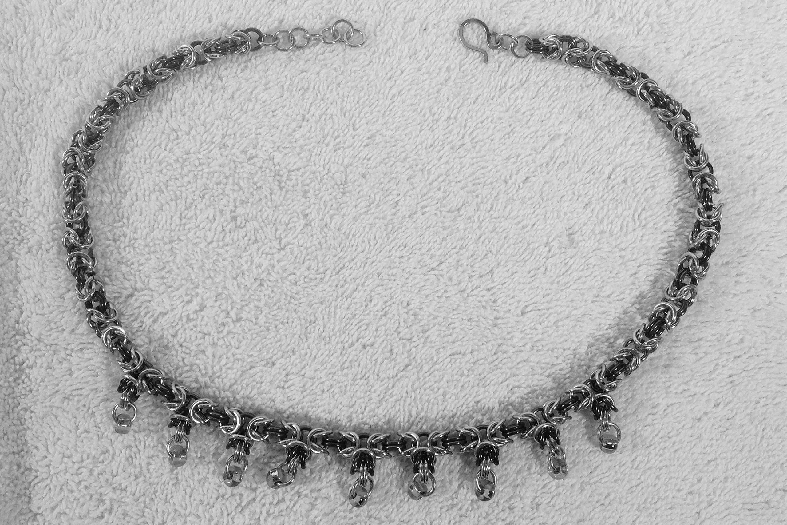 Chainmaille Byzantine BizzyDrops Statement Necklace by 10Cube Art Chainmail